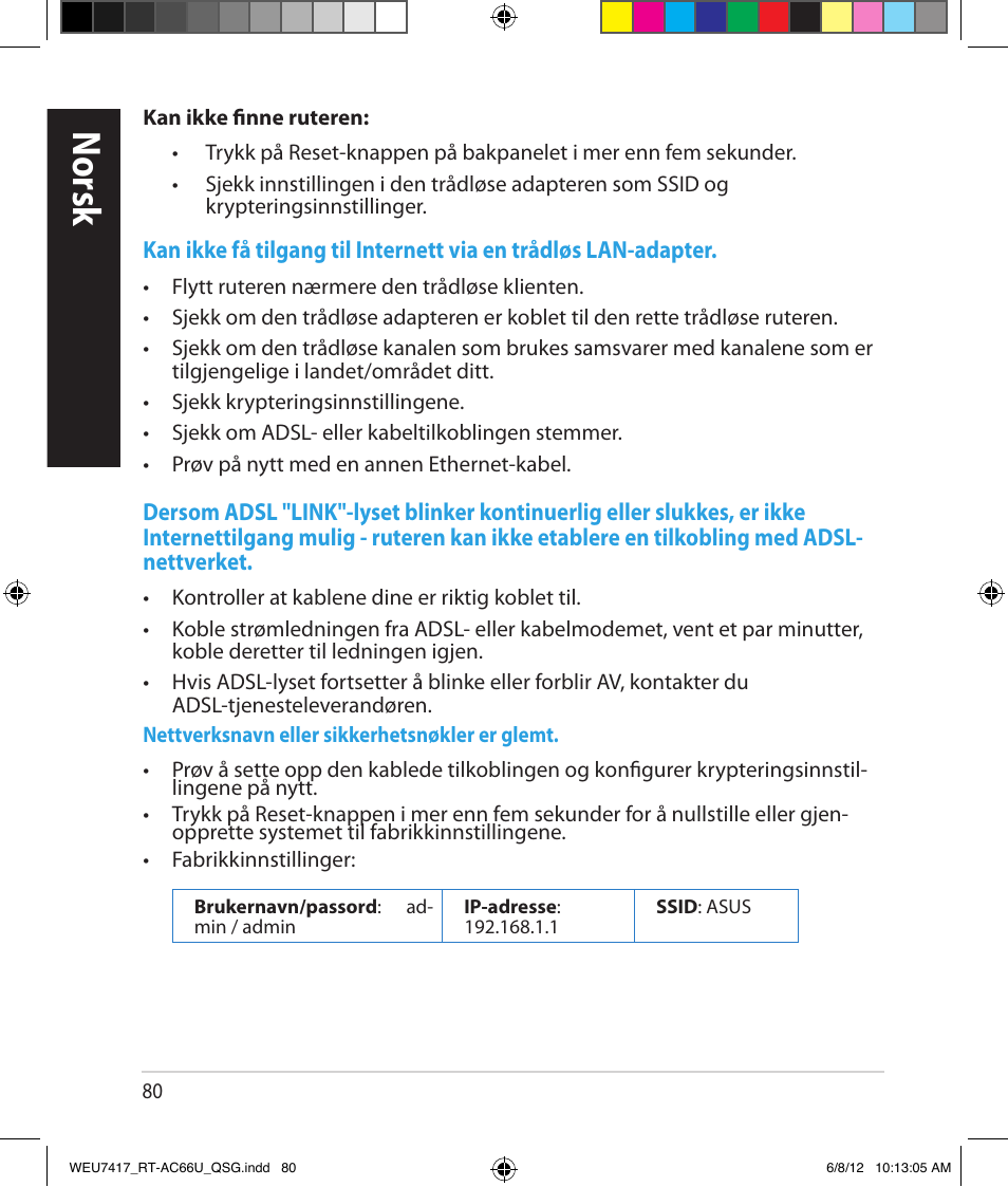 Norsk | Asus RT-AC66U User Manual | Page 80 / 181