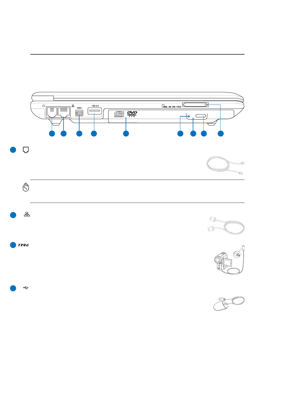 Left side | Asus W6A User Manual | Page 16 / 70