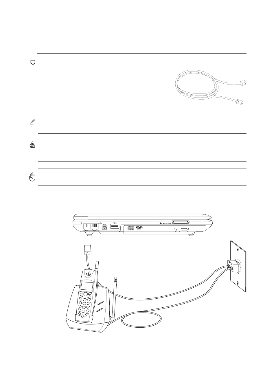 Modem connection | Asus W6A User Manual | Page 43 / 70