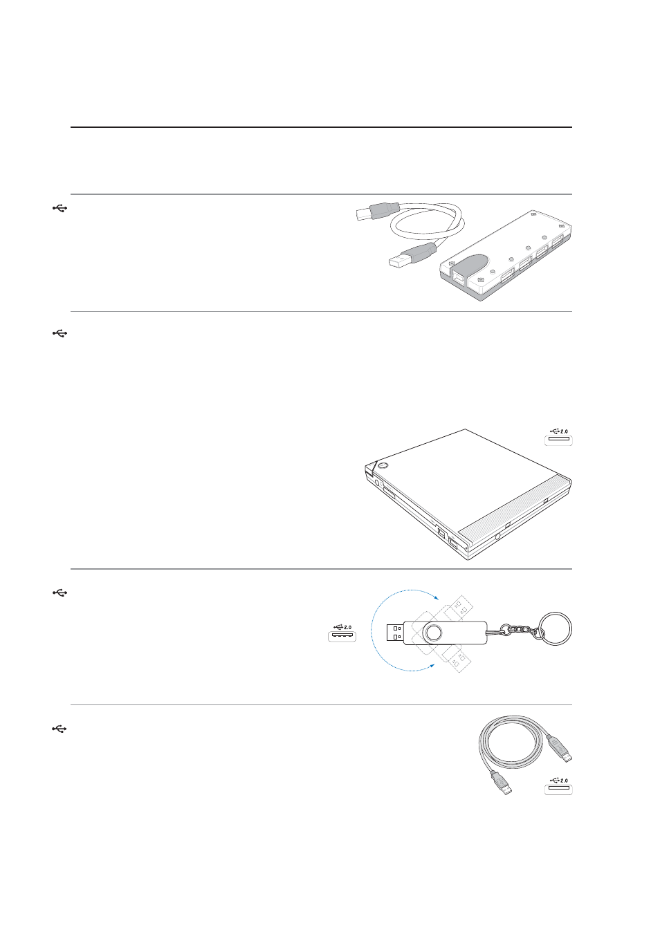 Optional accessories, Usb hub (optional), Usb 2.0 slim combo drive (optional) | Usb communication cable | Asus W6A User Manual | Page 50 / 70