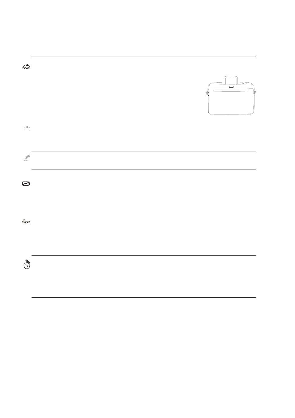 Transportation precautions | Asus W6A User Manual | Page 8 / 70