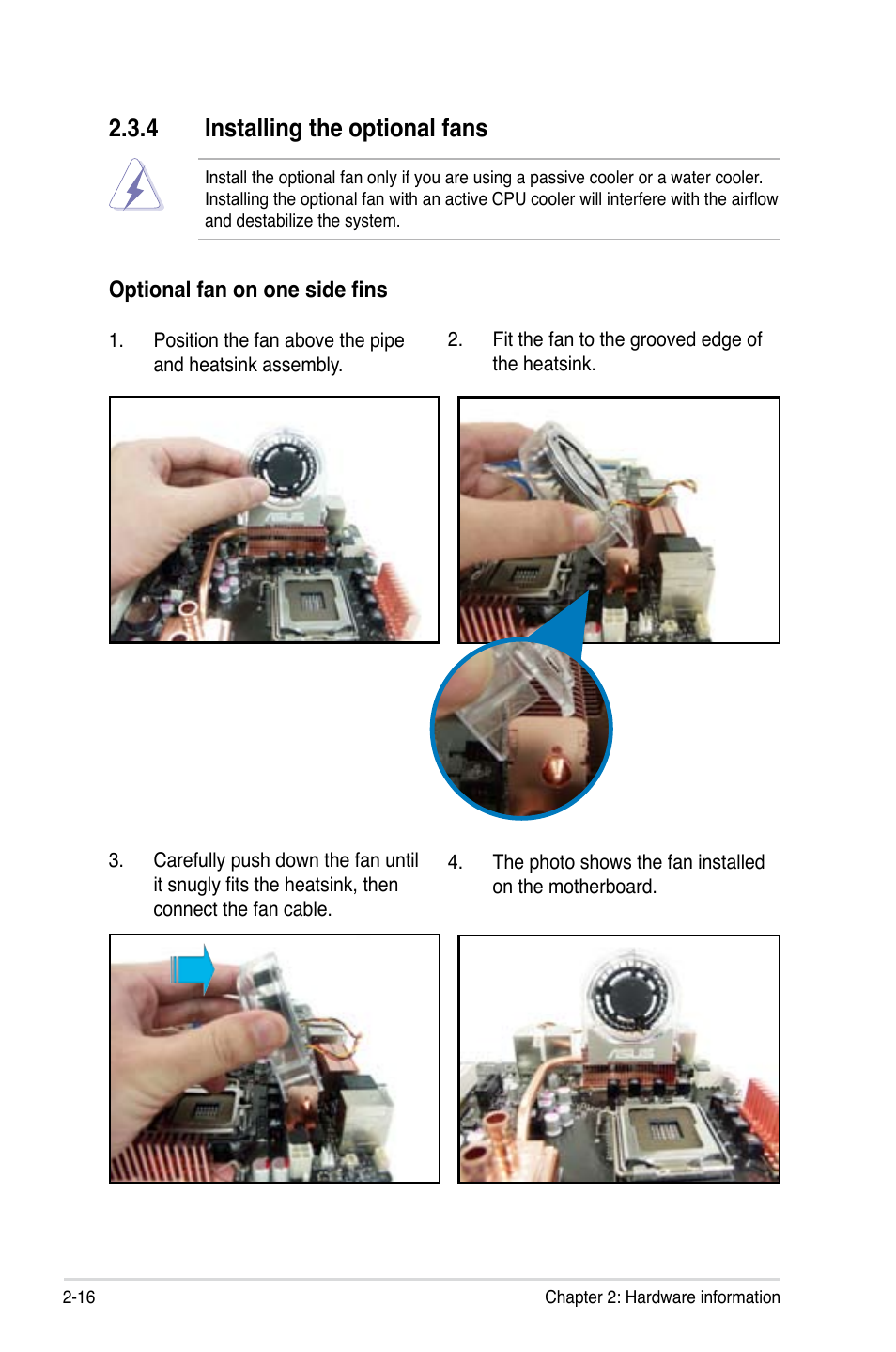 4 installing the optional fans | Asus Blitz Formula (Special Edition) User Manual | Page 42 / 166