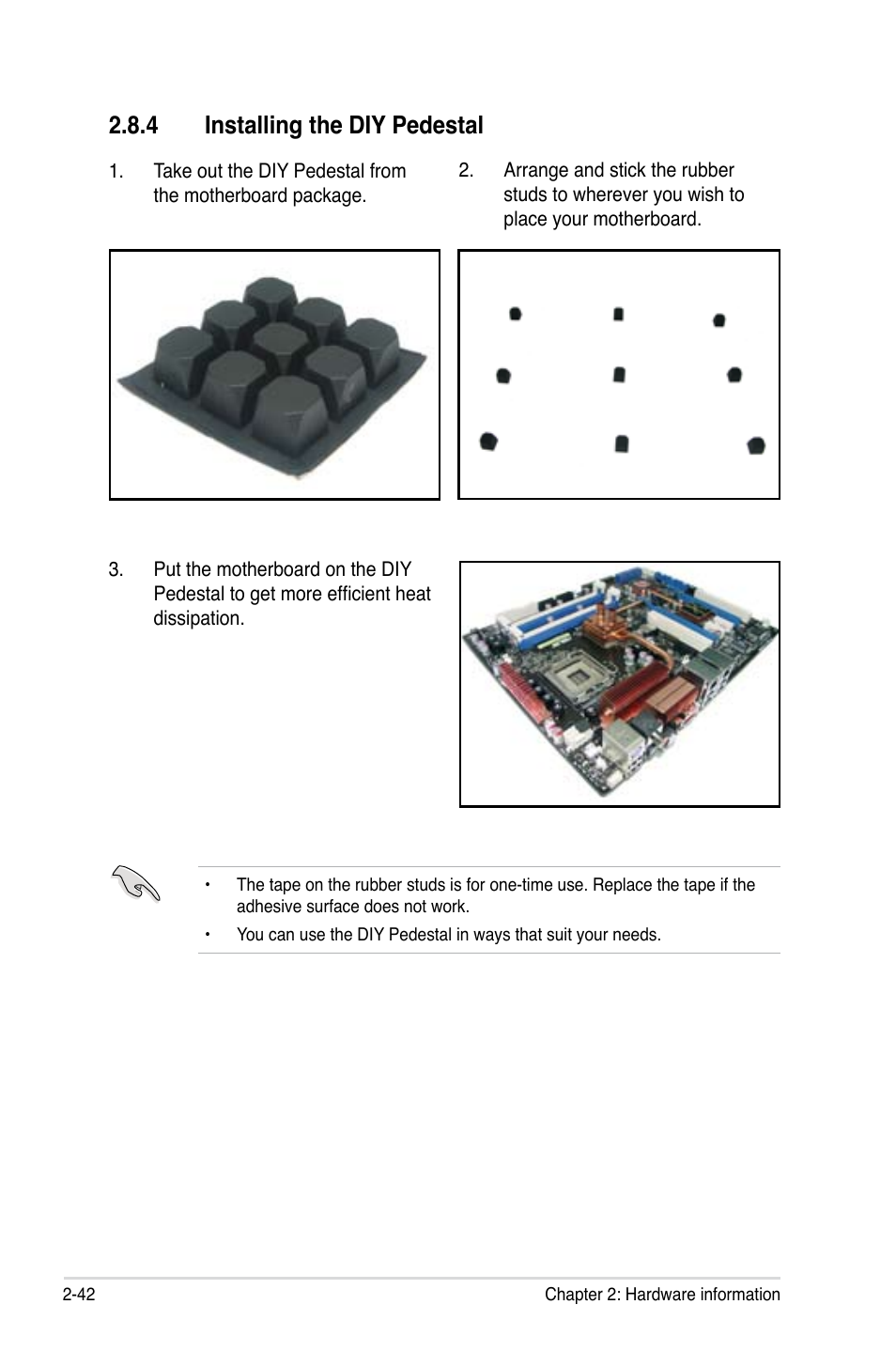 4 installing the diy pedestal | Asus Blitz Formula (Special Edition) User Manual | Page 68 / 166