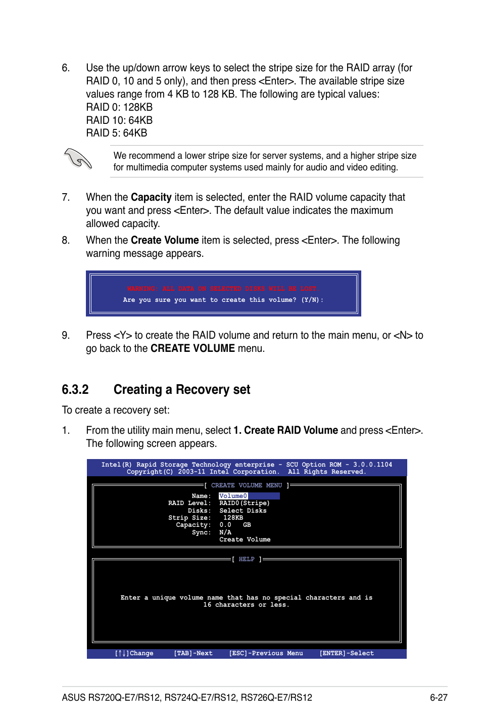 2 creating a recovery set, Creating a recovery set -27 | Asus RS726Q-E7/RS12 User Manual | Page 145 / 202