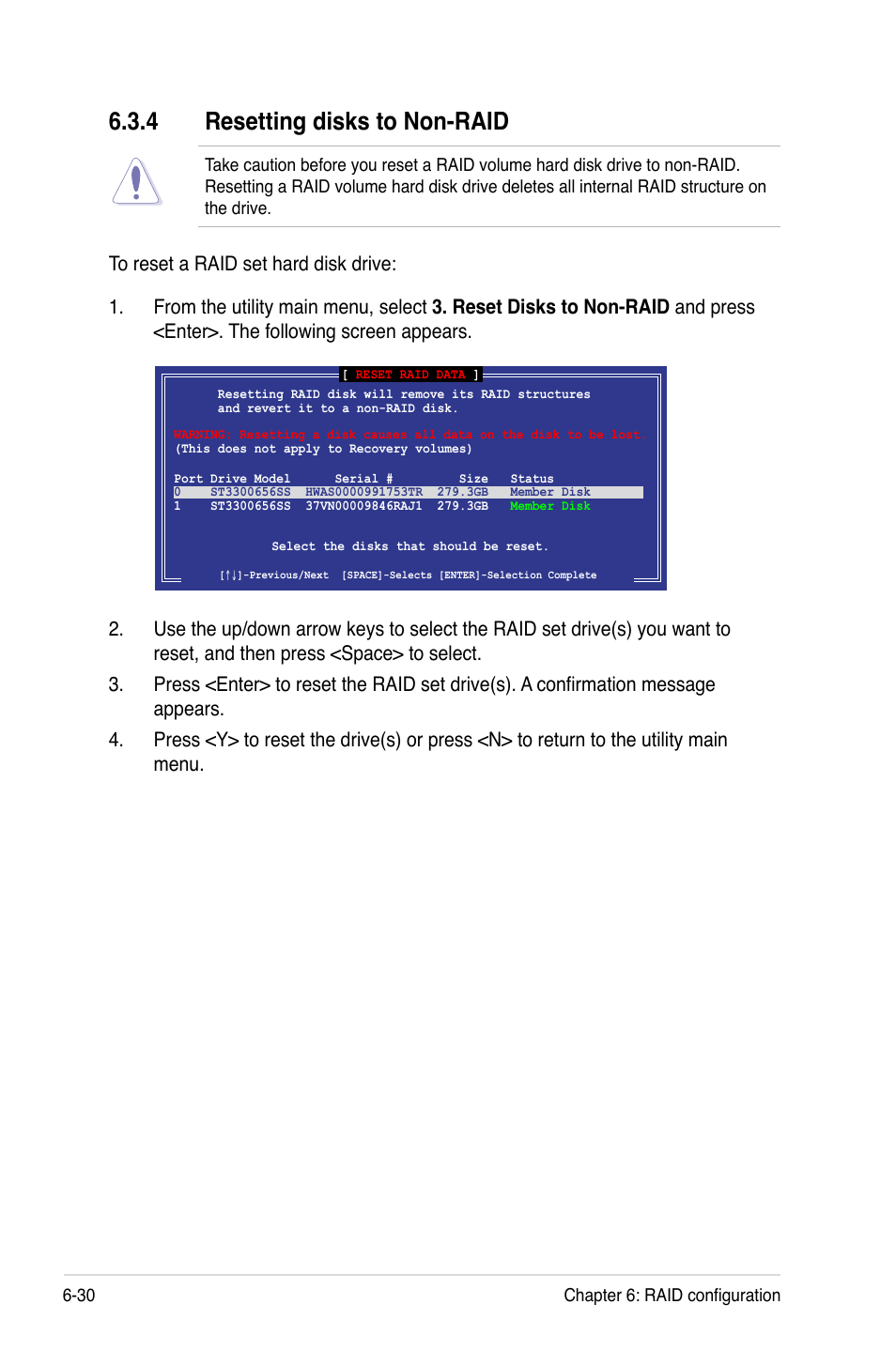 4 resetting disks to non-raid, Resetting disks to non-raid -30 | Asus RS726Q-E7/RS12 User Manual | Page 148 / 202