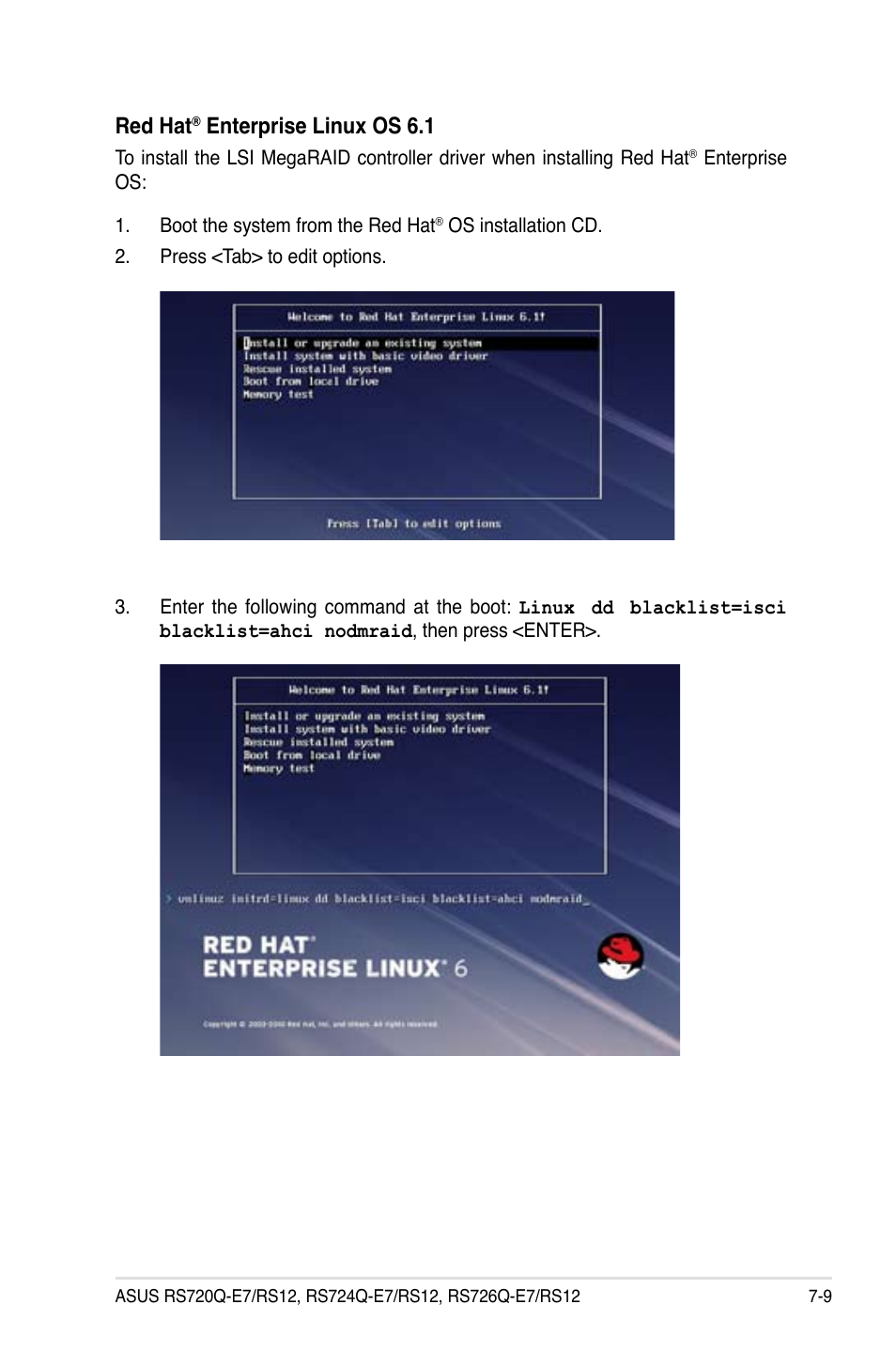 Red hat, Enterprise linux os 6.1 | Asus RS726Q-E7/RS12 User Manual | Page 167 / 202