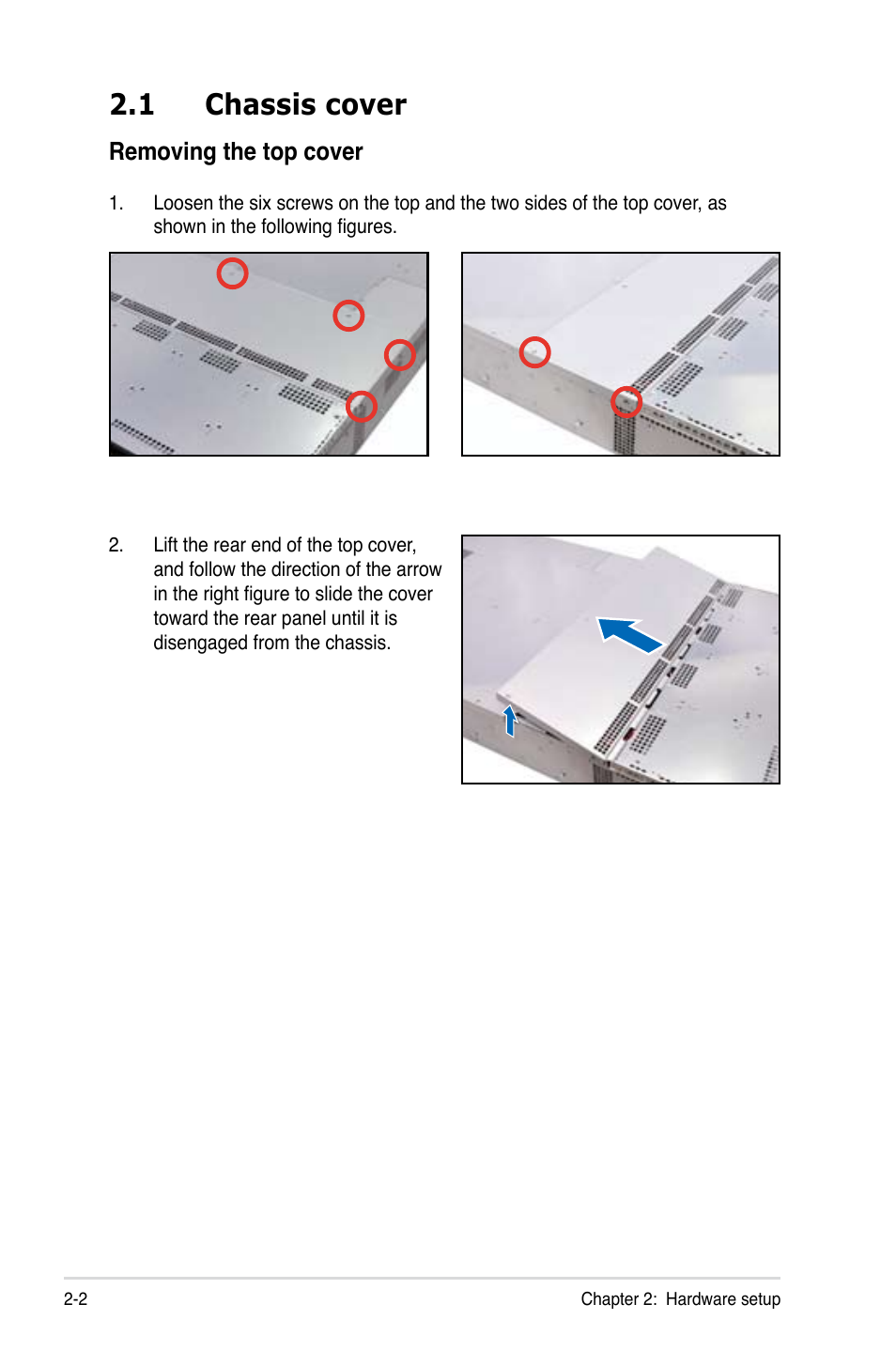 1 chassis cover, Chassis cover -2 | Asus RS726Q-E7/RS12 User Manual | Page 22 / 202