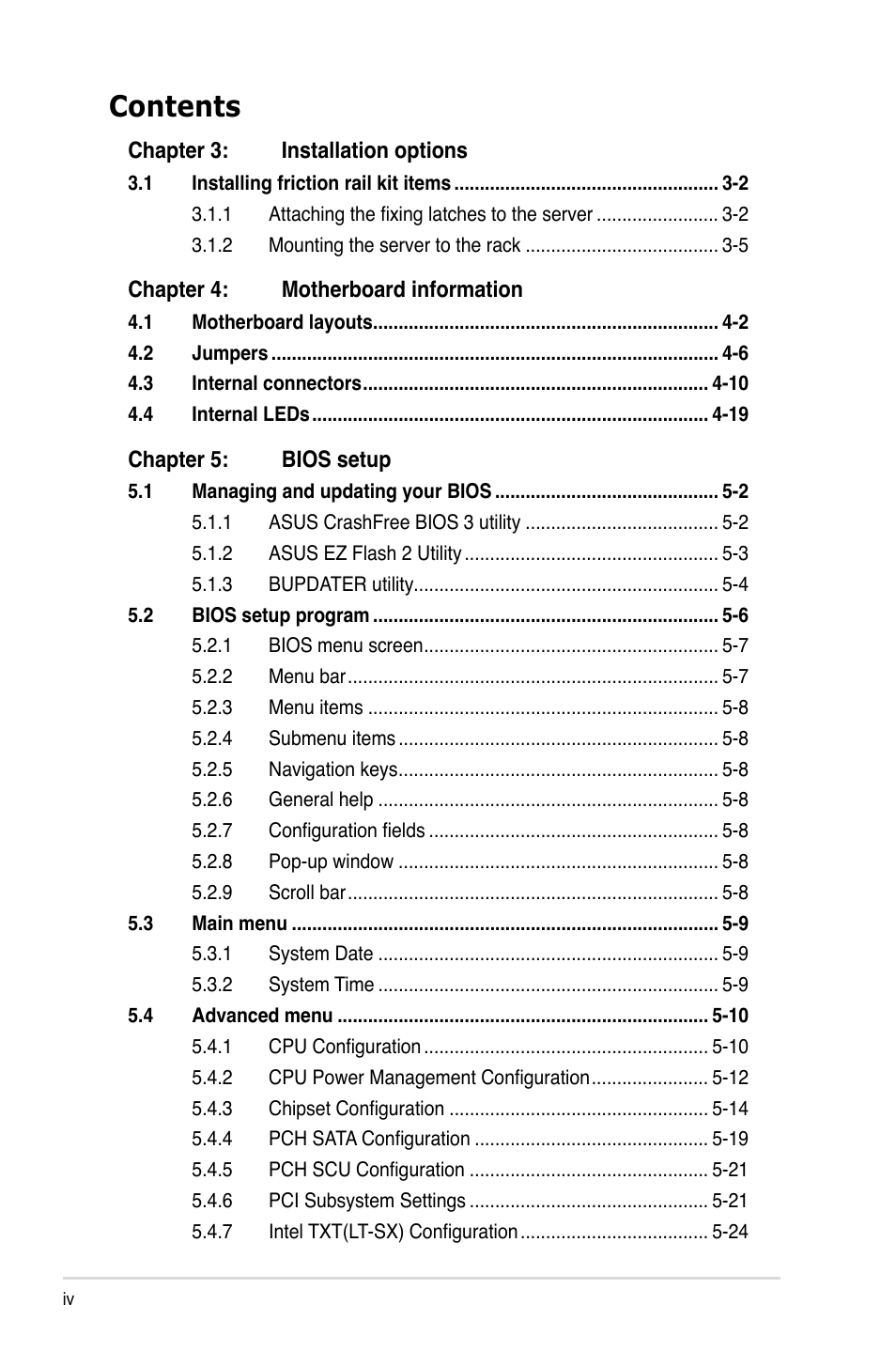 Asus RS726Q-E7/RS12 User Manual | Page 4 / 202