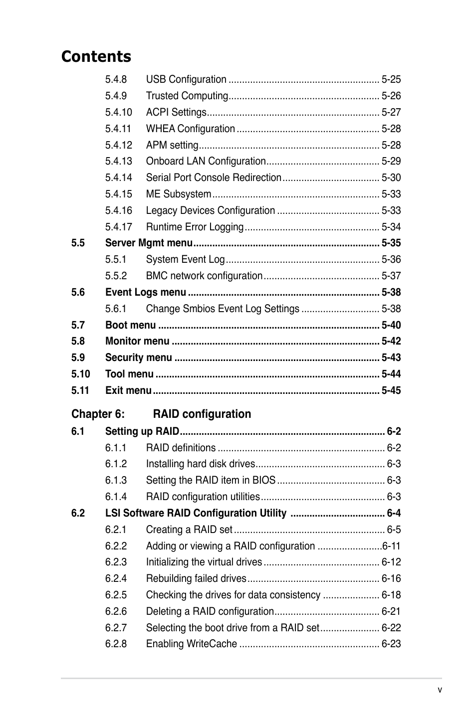 Asus RS726Q-E7/RS12 User Manual | Page 5 / 202