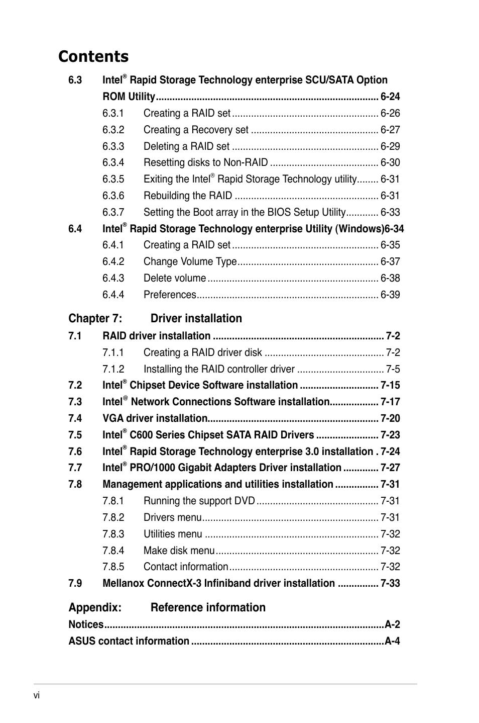 Asus RS726Q-E7/RS12 User Manual | Page 6 / 202
