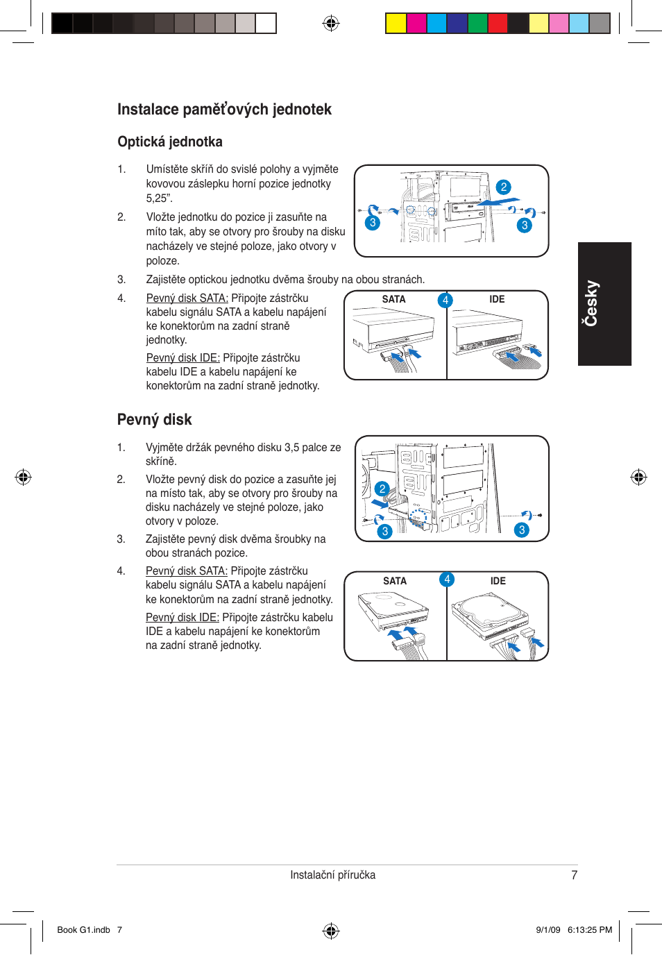 Česky pevný disk, Optická jednotka | Asus G1-P5G43 User Manual | Page 63 / 80