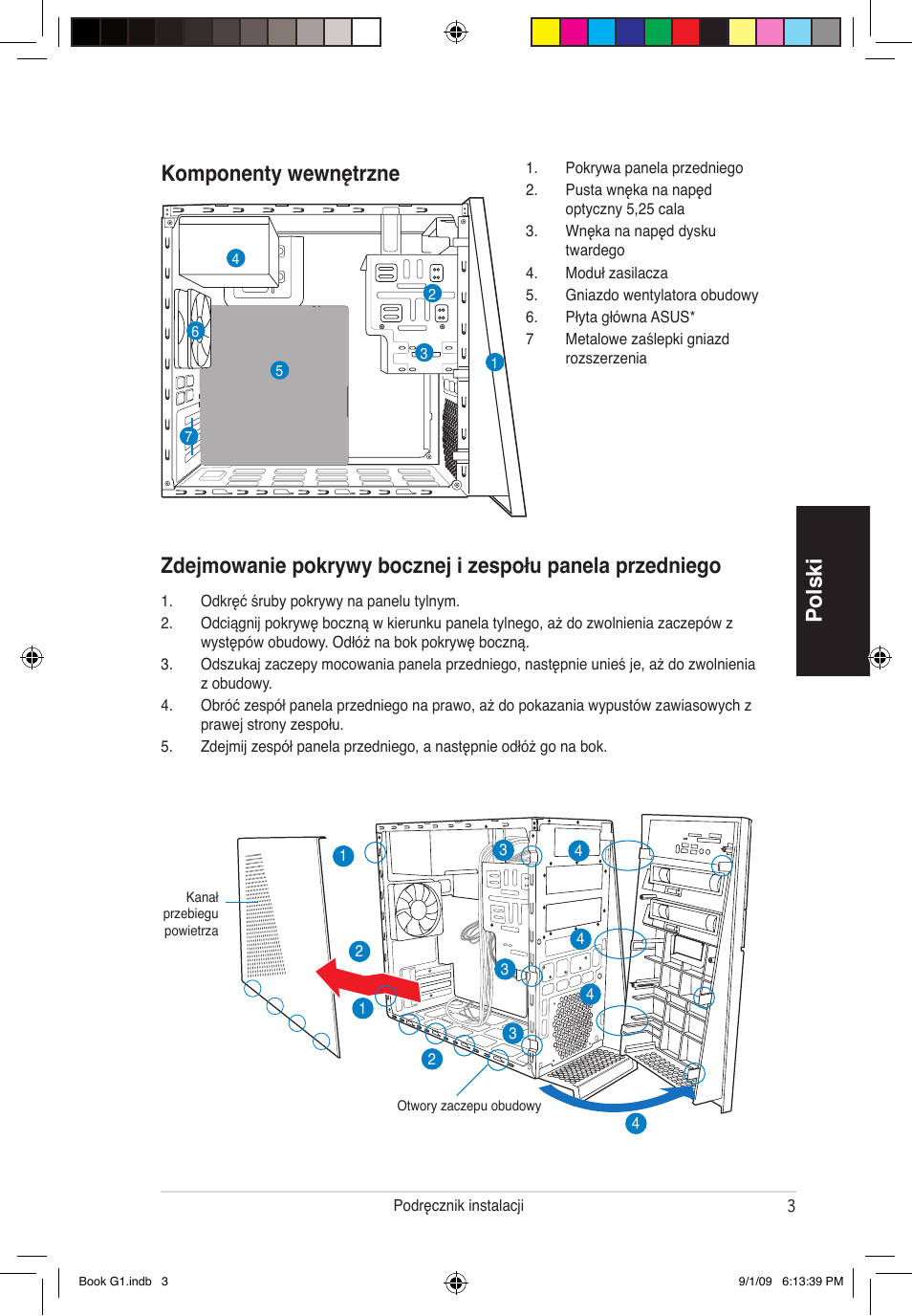 Polski, Komponenty wewnętrzne | Asus G1-P5G43 User Manual | Page 67 / 80