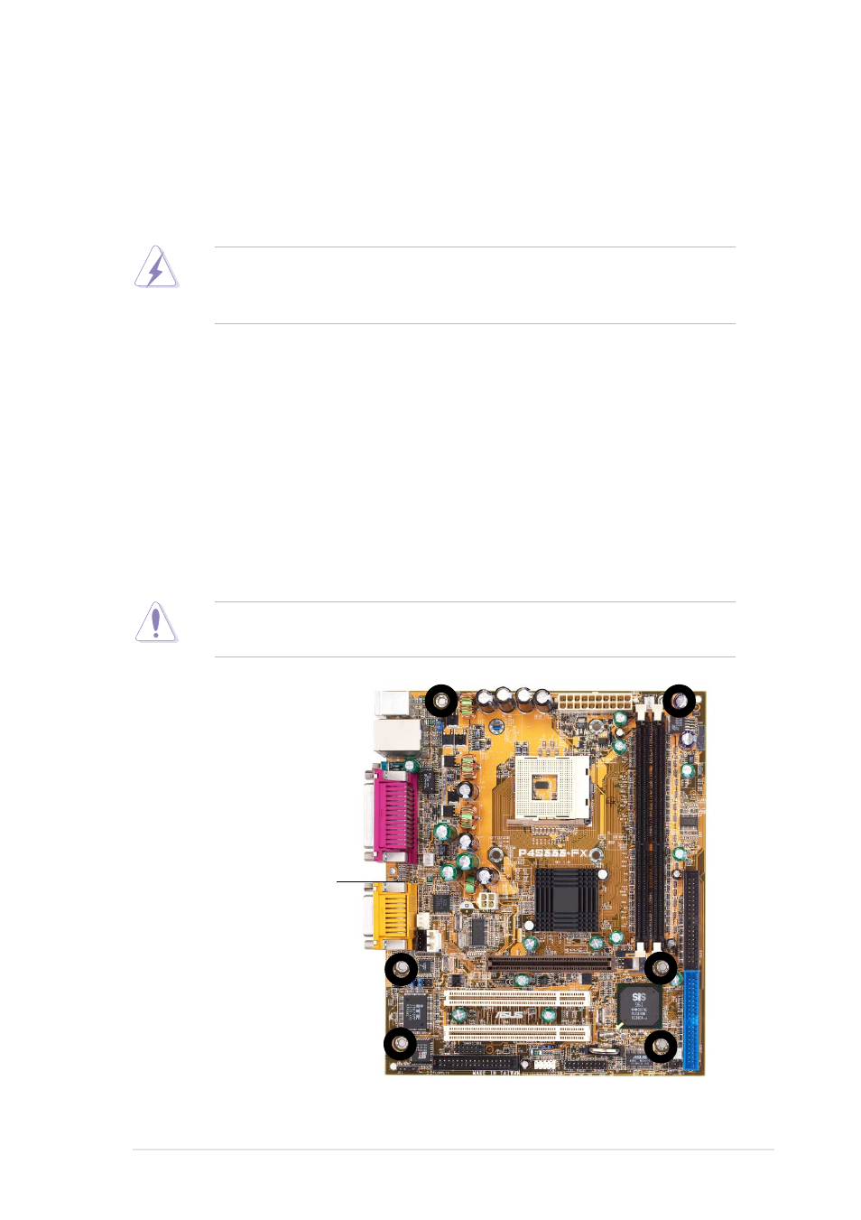 1 motherboard installation, 1 placement direction, 2 screw holes | Asus P4S333-FX User Manual | Page 23 / 112
