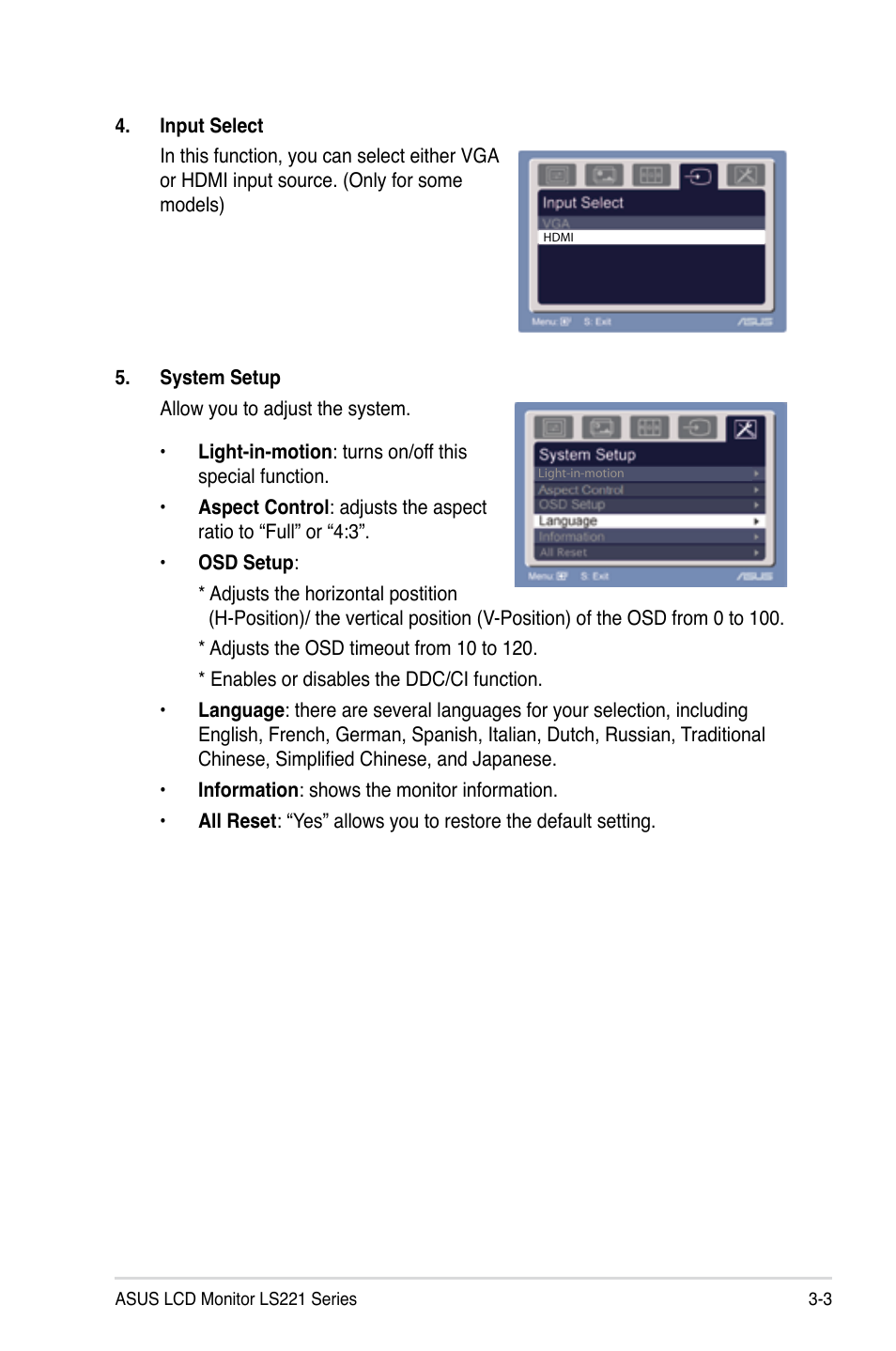 Asus LS221H User Manual | Page 17 / 22