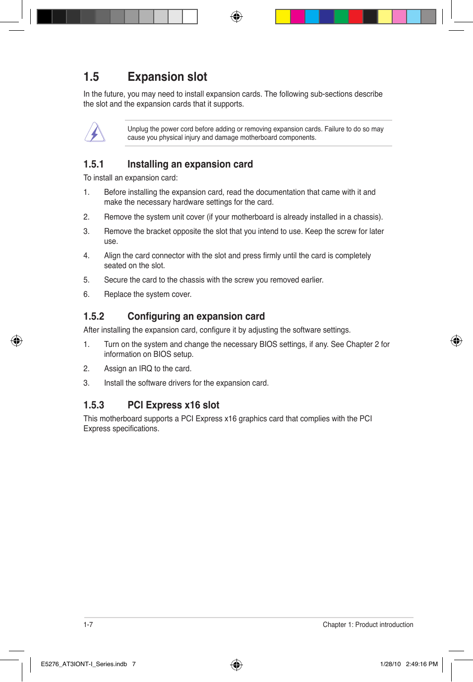 5 expansion slot | Asus AT3IONT-I DELUXE User Manual | Page 16 / 46