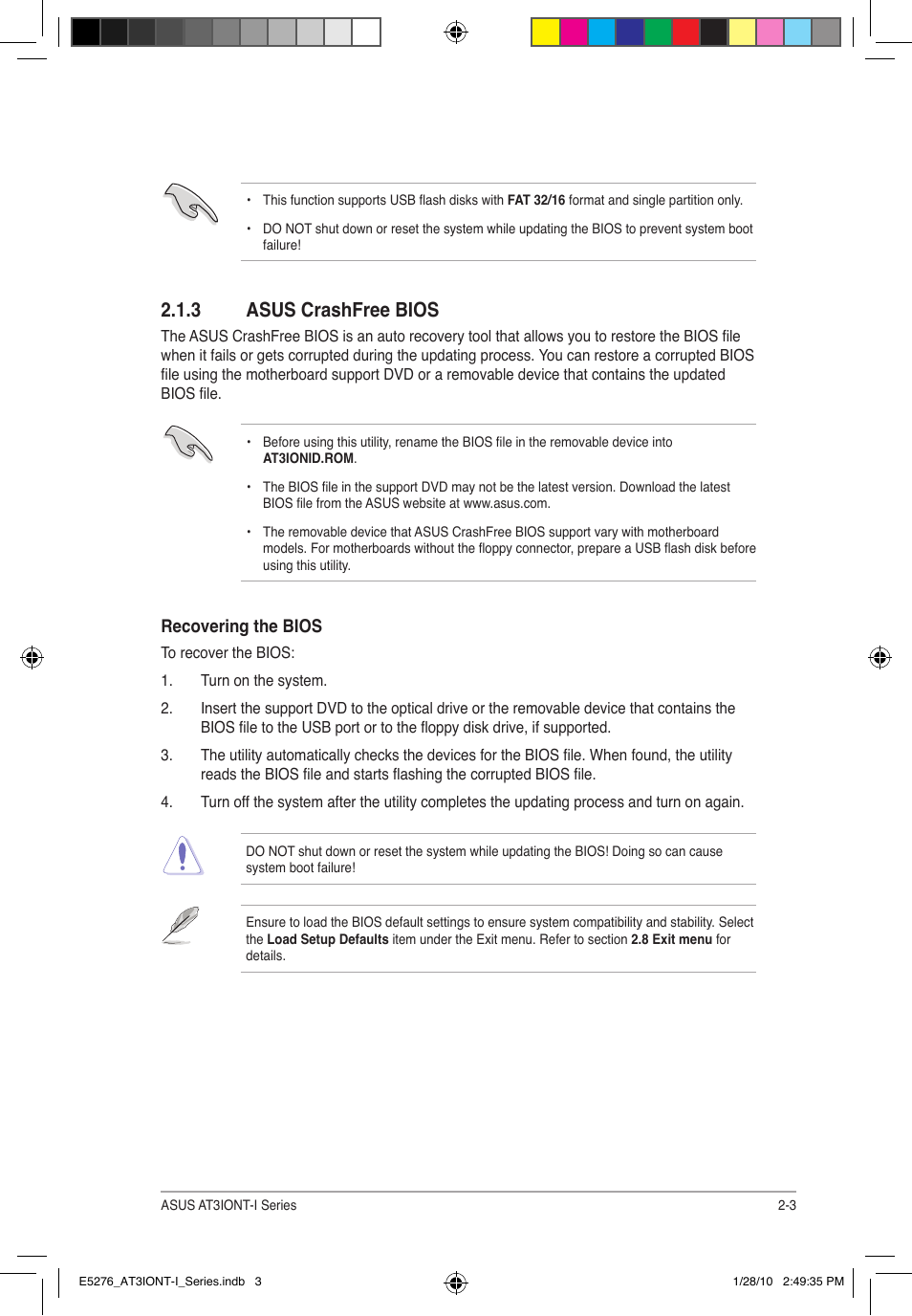 3 asus crashfree bios | Asus AT3IONT-I DELUXE User Manual | Page 33 / 46