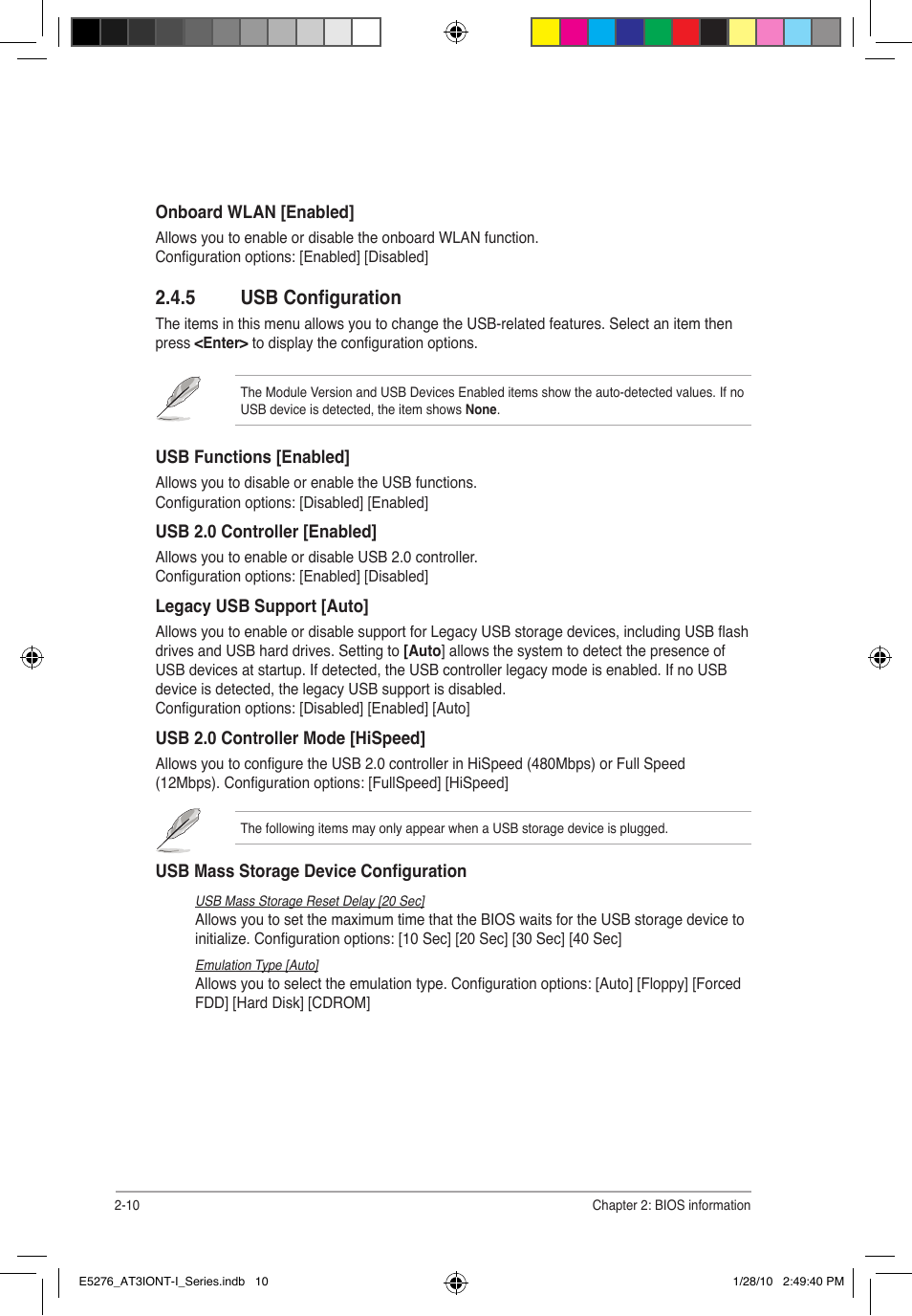 5 usb configuration | Asus AT3IONT-I DELUXE User Manual | Page 40 / 46