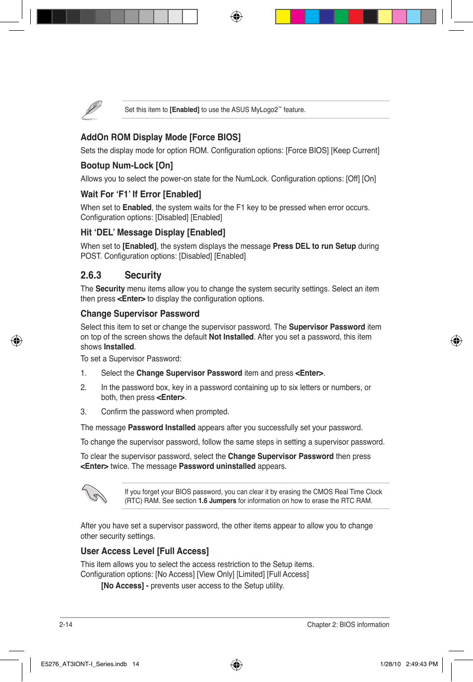 3 security | Asus AT3IONT-I DELUXE User Manual | Page 44 / 46