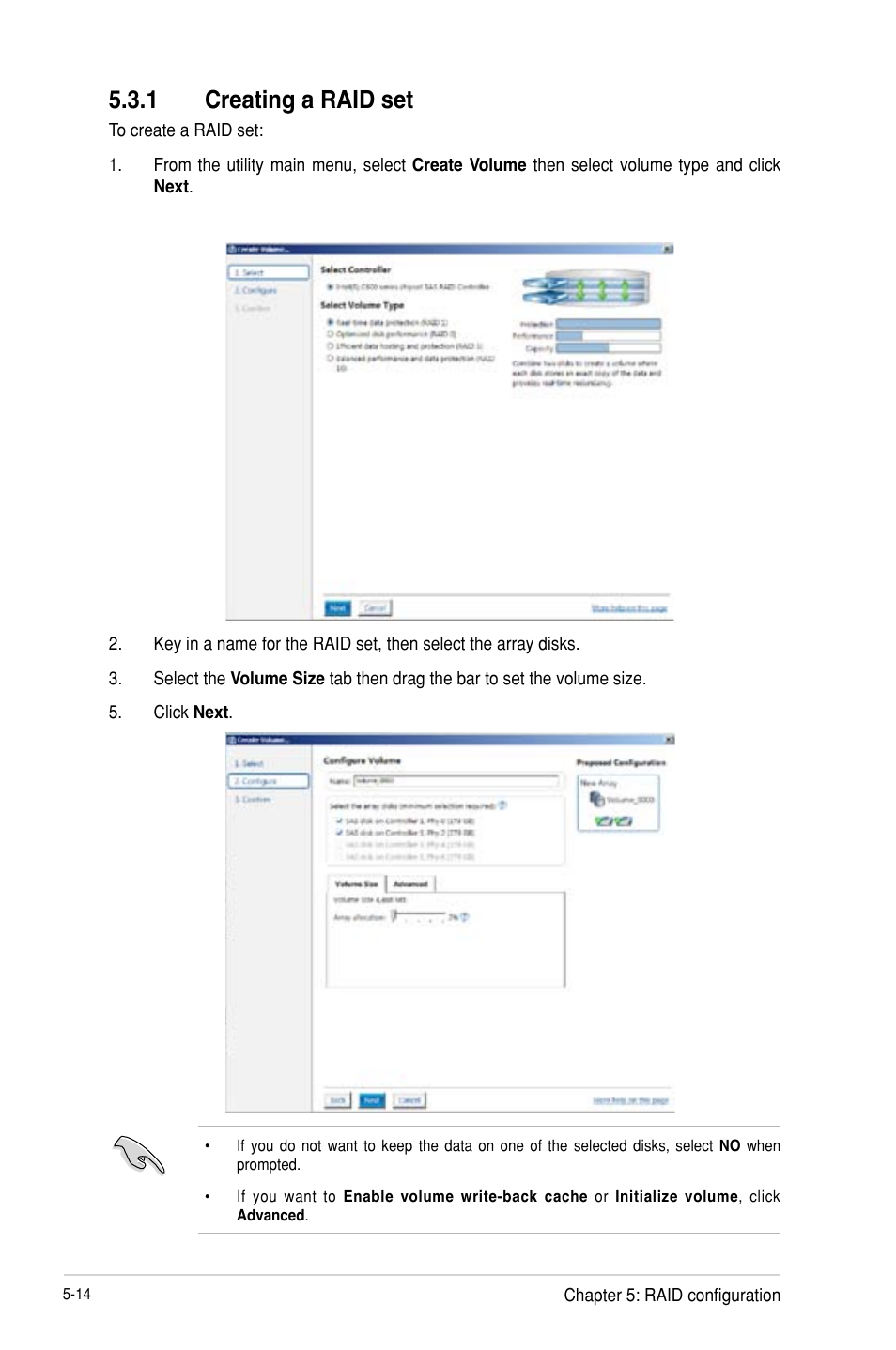 1 creating a raid set, Creating a raid set -14 | Asus P9D-E/4L User Manual | Page 119 / 159