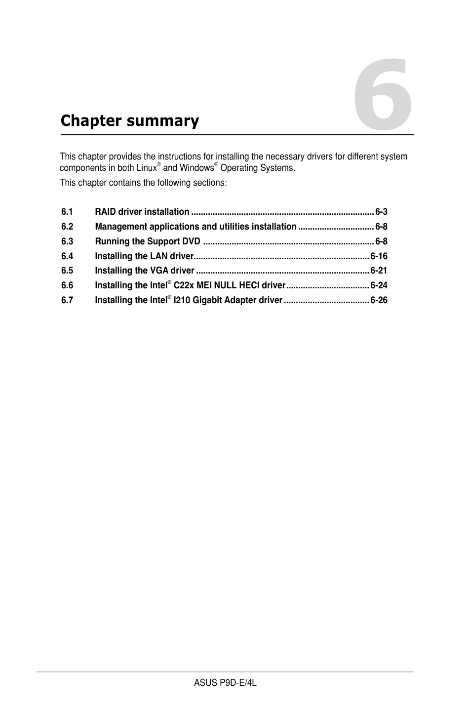 Chapter summary | Asus P9D-E/4L User Manual | Page 125 / 159