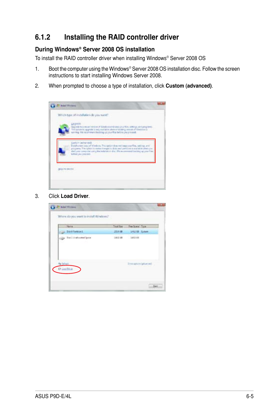 2 installing the raid controller driver, Installing the raid controller driver -5 | Asus P9D-E/4L User Manual | Page 128 / 159