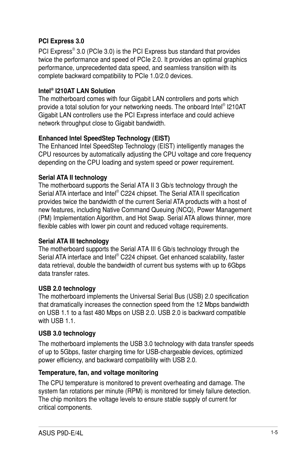 Asus P9D-E/4L User Manual | Page 19 / 159