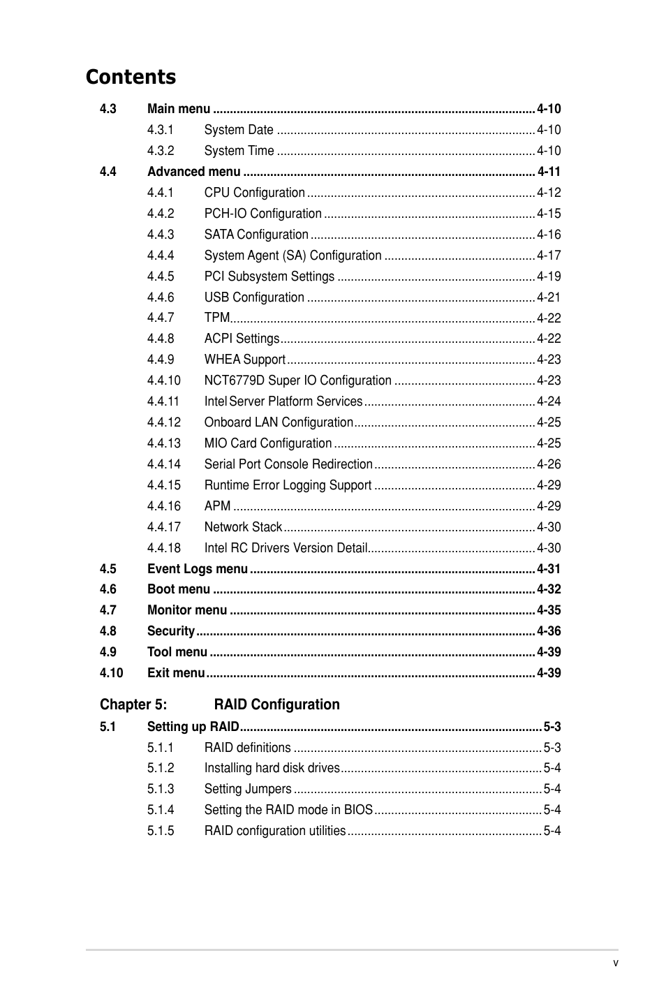 Asus P9D-E/4L User Manual | Page 5 / 159