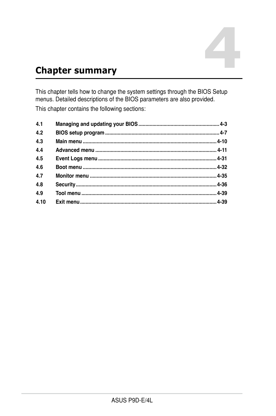 Chapter summary | Asus P9D-E/4L User Manual | Page 67 / 159