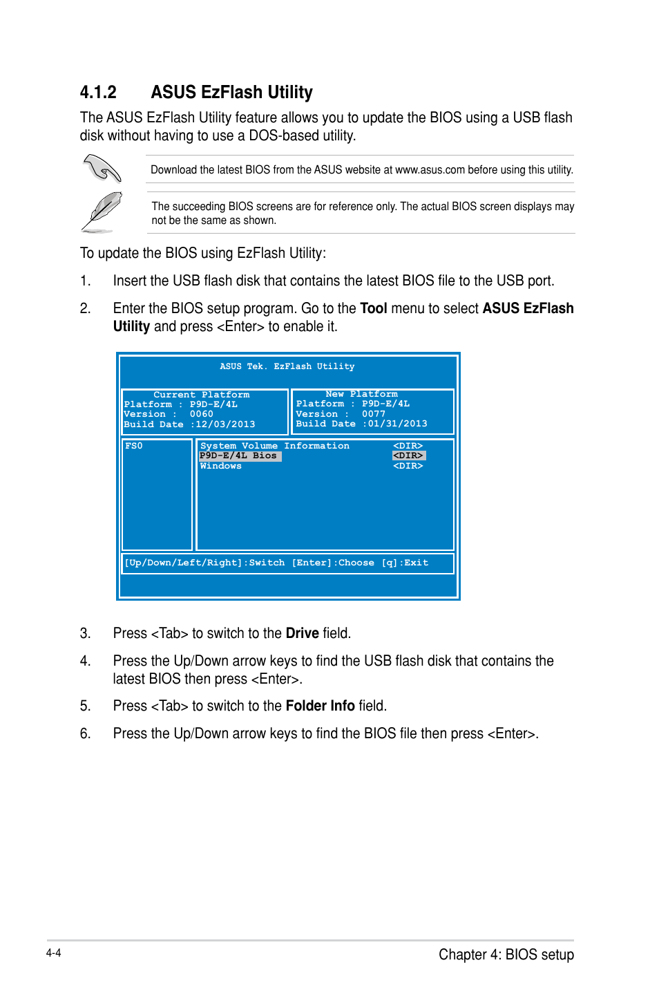 2 asus ezflash utility, Asus ezflash utility -4 | Asus P9D-E/4L User Manual | Page 69 / 159