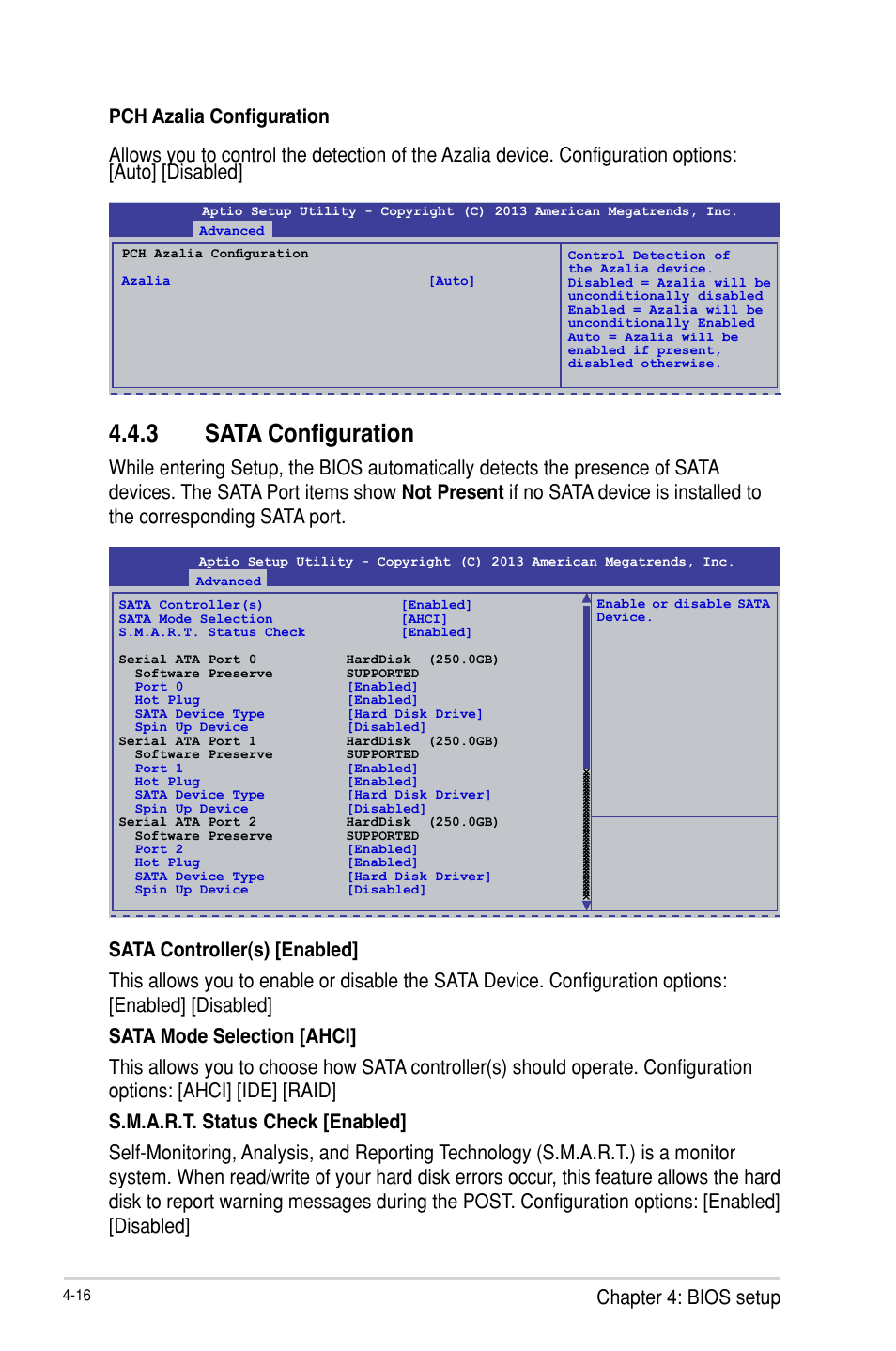 3 sata configuration, Sata configuration -16, Chapter 4: bios setup | Asus P9D-E/4L User Manual | Page 81 / 159