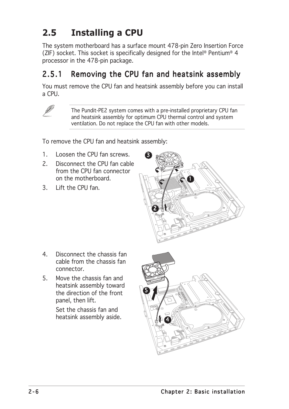 5 installing a cpu | Asus Pundit P2-PE2 User Manual | Page 22 / 72