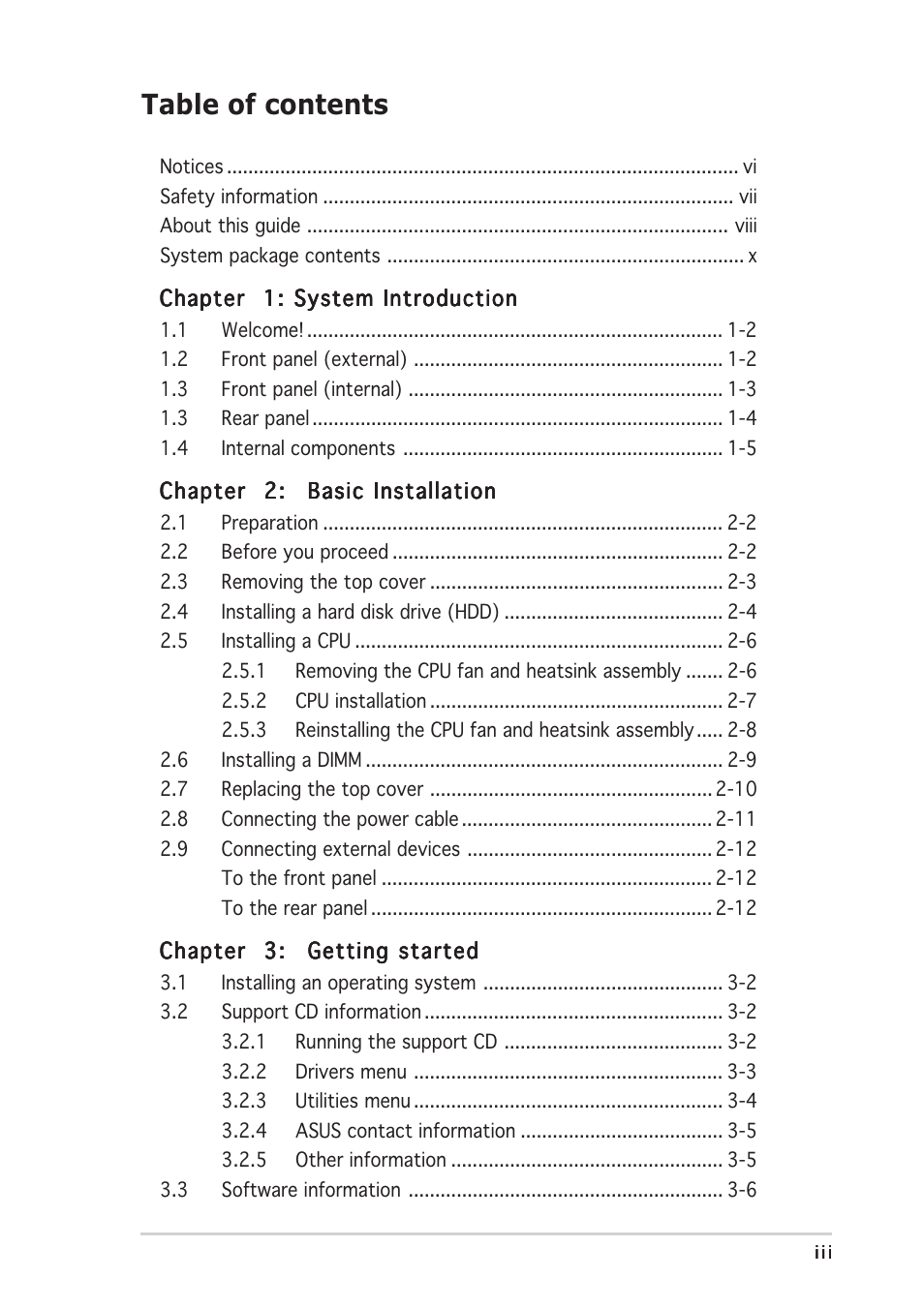 Asus Pundit P2-PE2 User Manual | Page 3 / 72