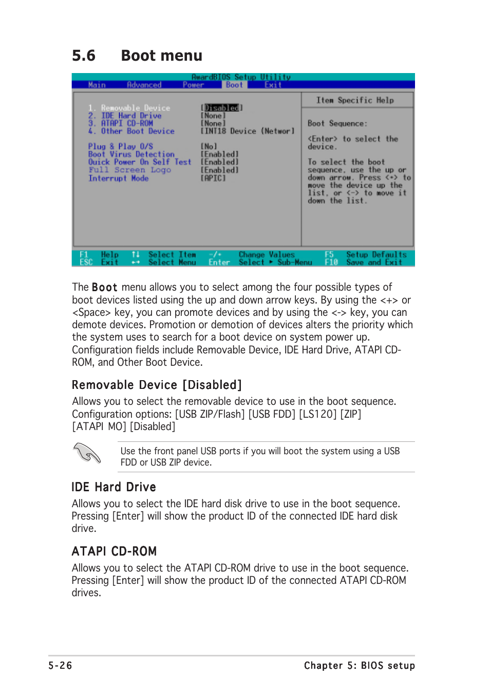 6 boot menu | Asus Pundit P2-PE2 User Manual | Page 70 / 72