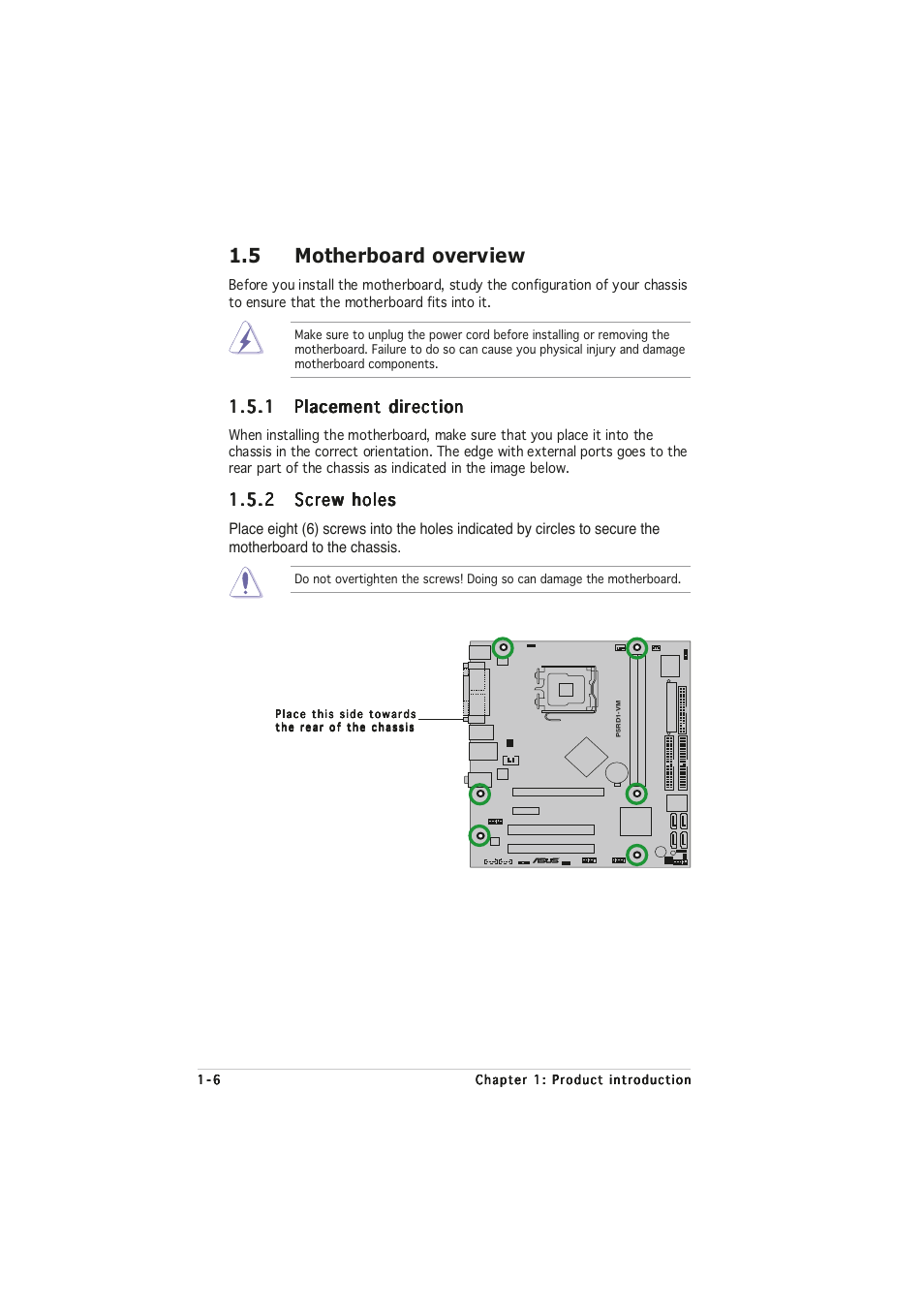 5 motherboard overview | Asus P5RD1-VM User Manual | Page 18 / 94