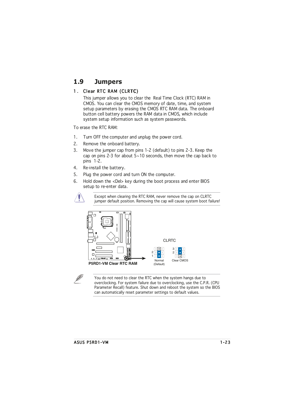 9 jumpers | Asus P5RD1-VM User Manual | Page 35 / 94