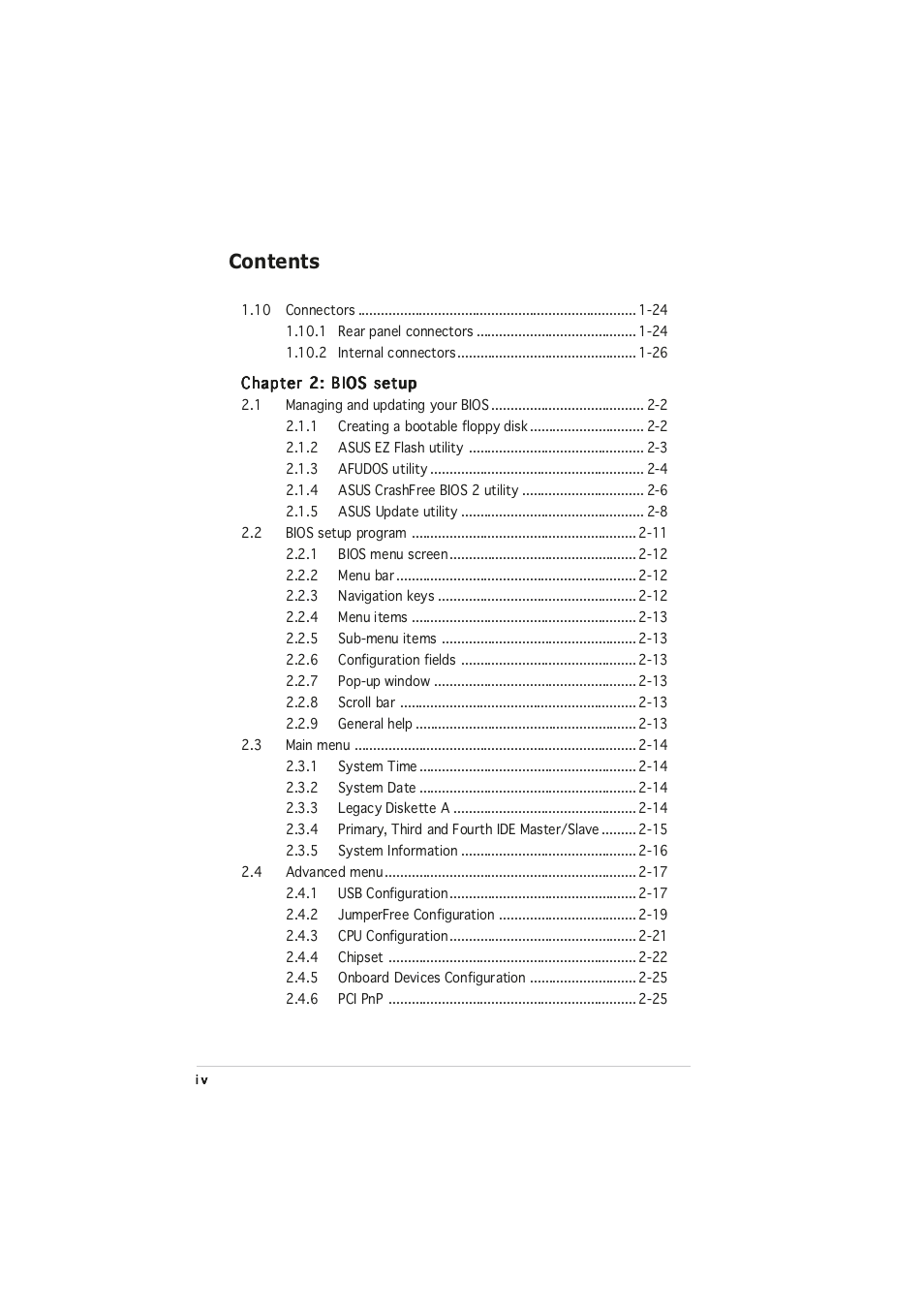 Asus P5RD1-VM User Manual | Page 4 / 94