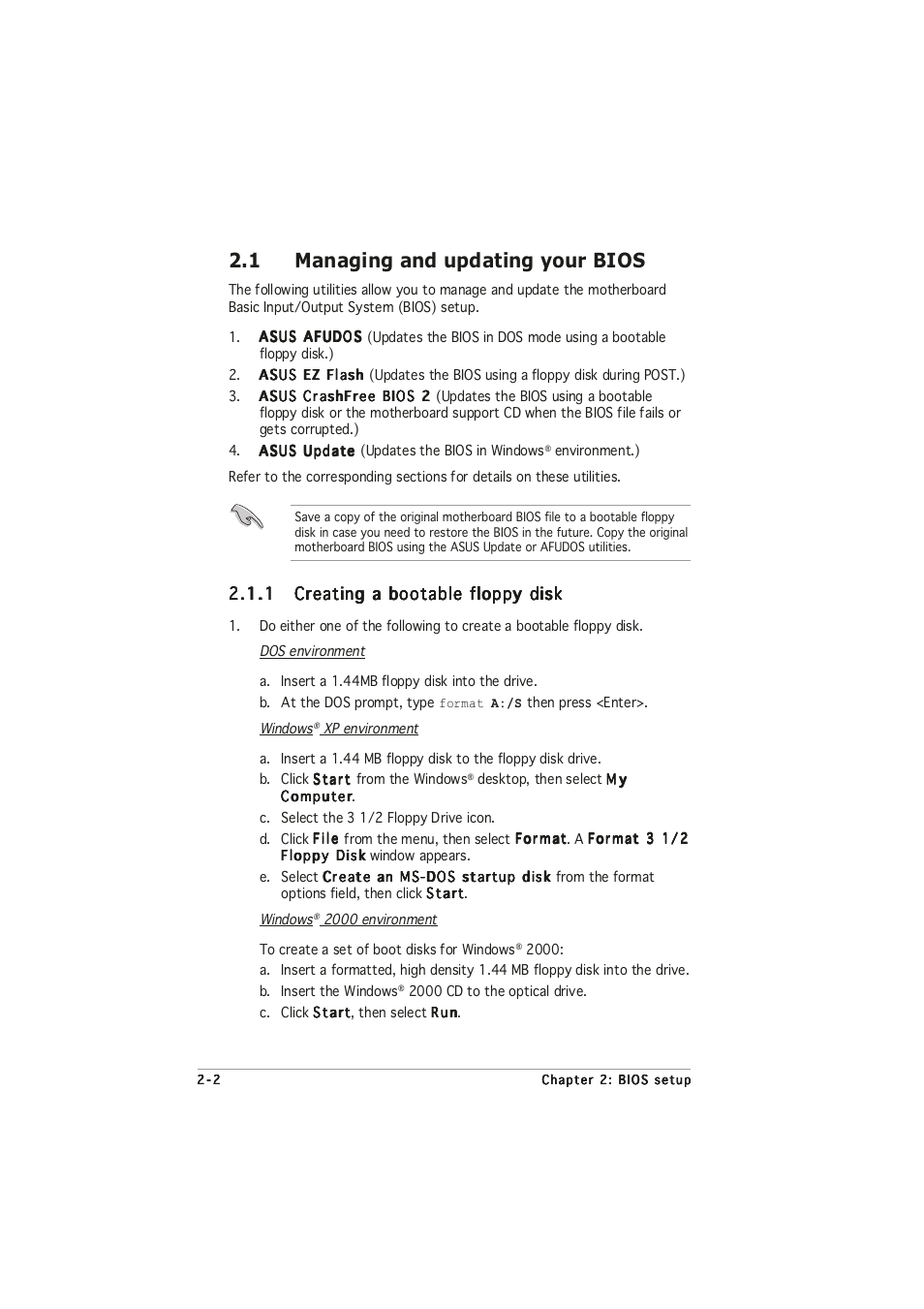 1 managing and updating your bios | Asus P5RD1-VM User Manual | Page 48 / 94