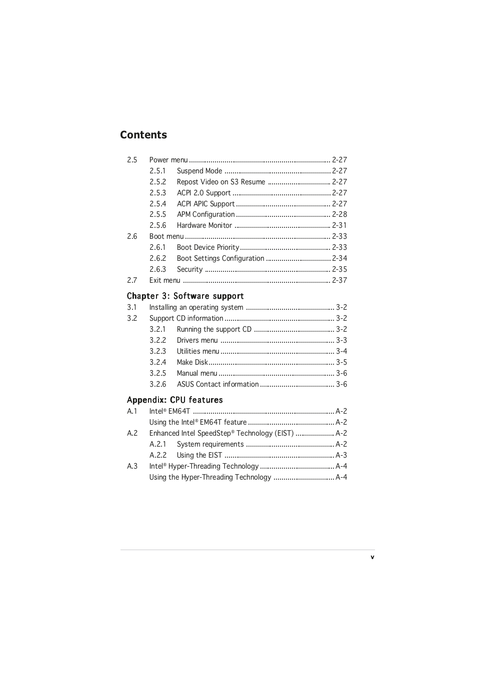 Asus P5RD1-VM User Manual | Page 5 / 94