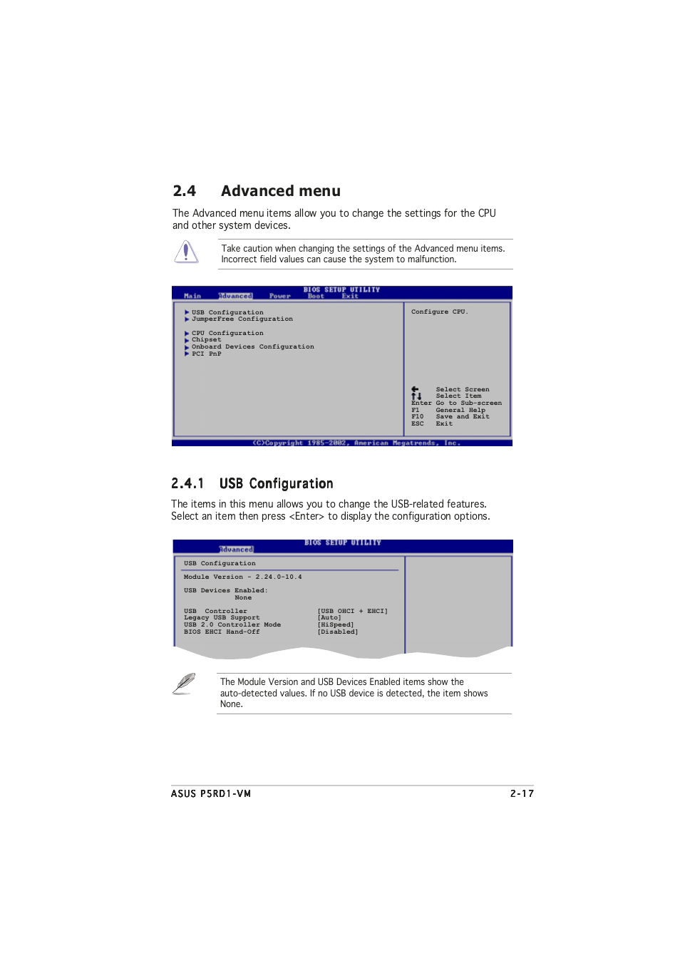 4 advanced menu | Asus P5RD1-VM User Manual | Page 63 / 94