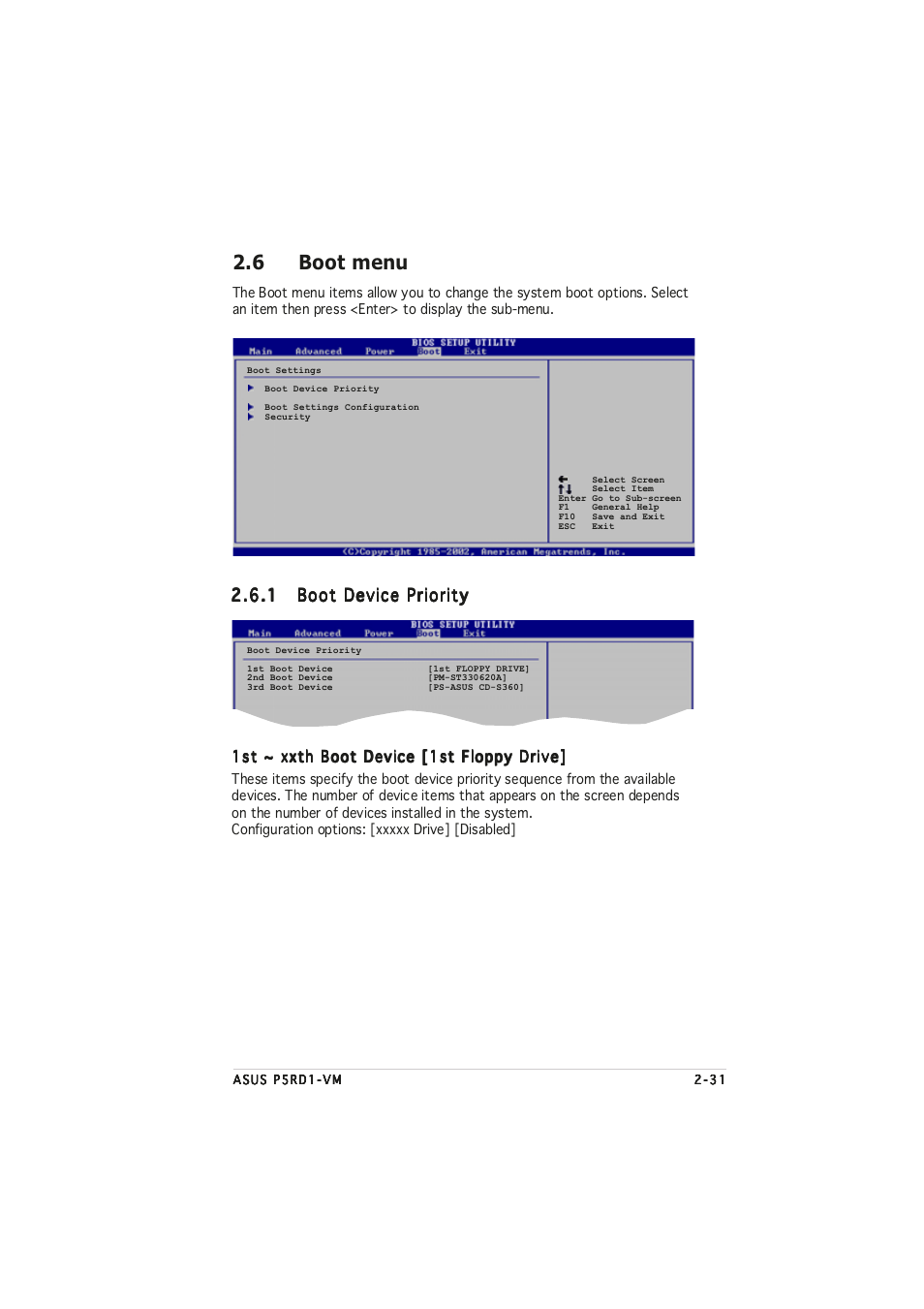 6 boot menu | Asus P5RD1-VM User Manual | Page 79 / 94