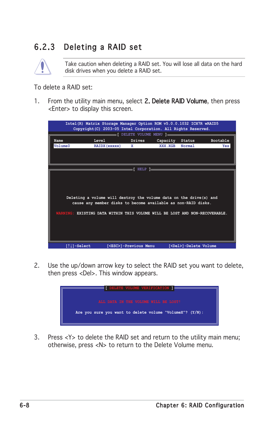 3 deleting a raid set | Asus RS100-E4/PI2 User Manual | Page 106 / 156