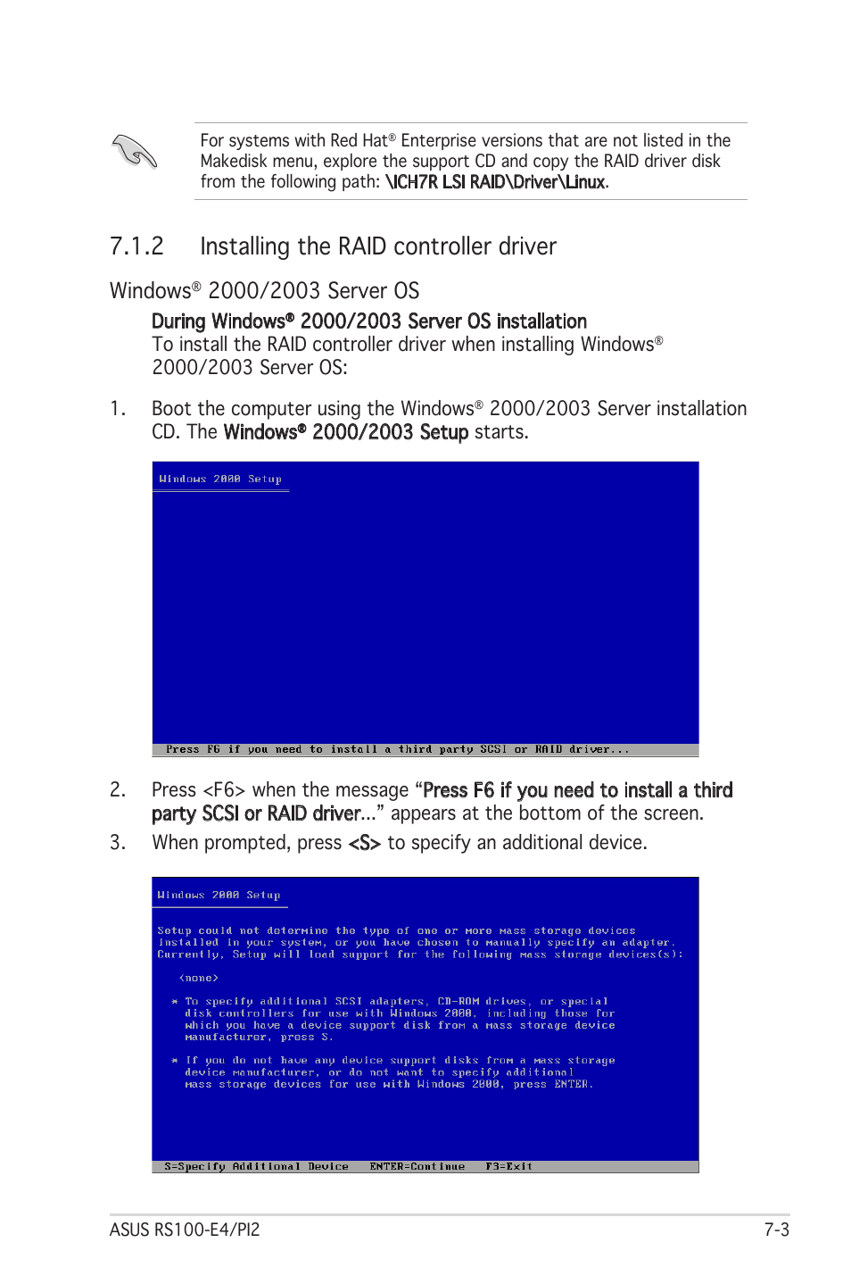 2 installing the raid controller driver, Windows | Asus RS100-E4/PI2 User Manual | Page 135 / 156