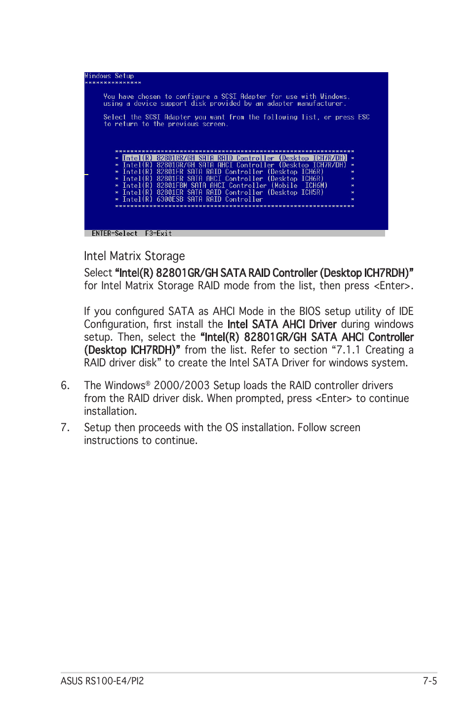 Intel matrix storage | Asus RS100-E4/PI2 User Manual | Page 137 / 156
