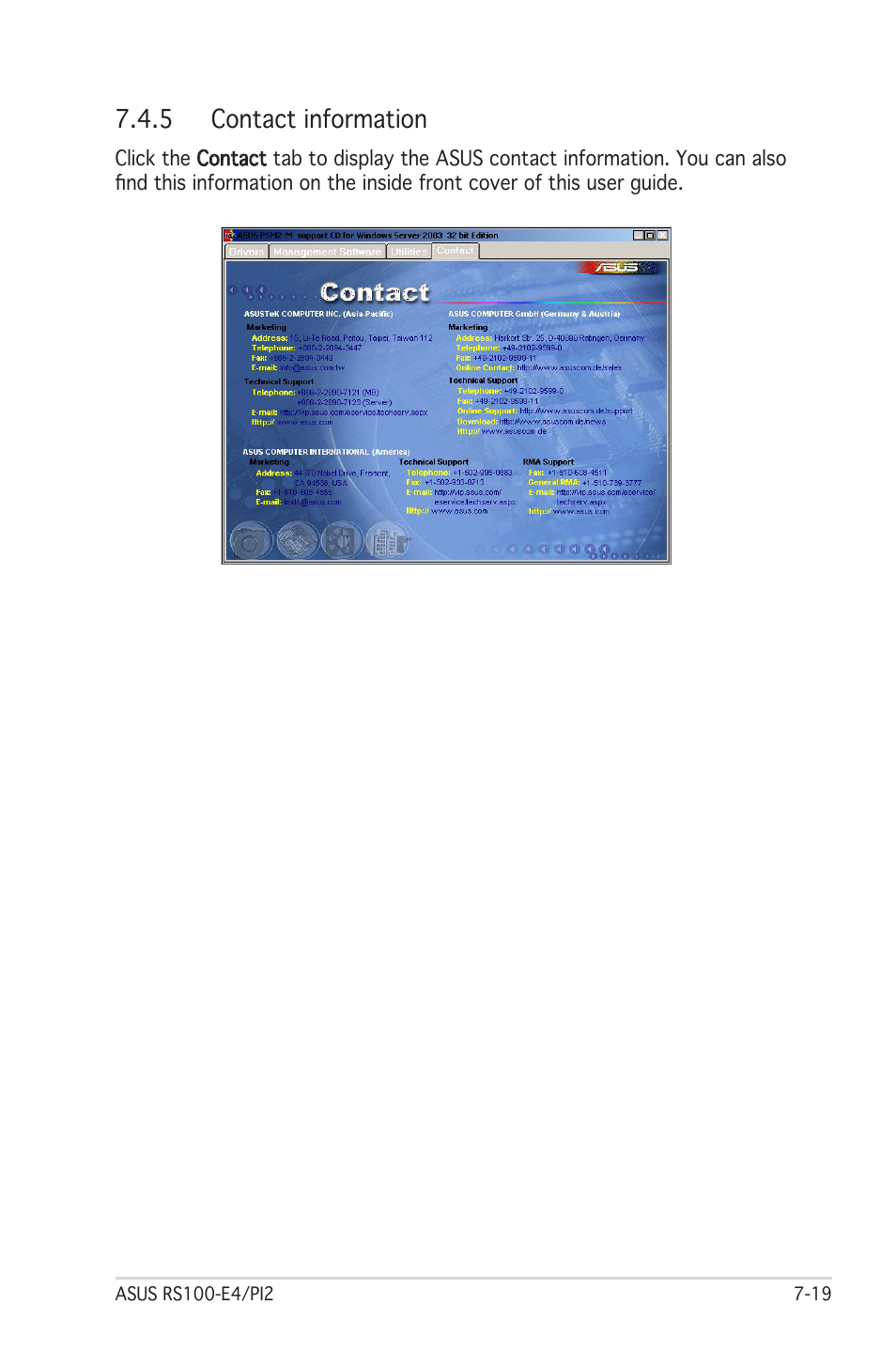 5 contact information | Asus RS100-E4/PI2 User Manual | Page 151 / 156