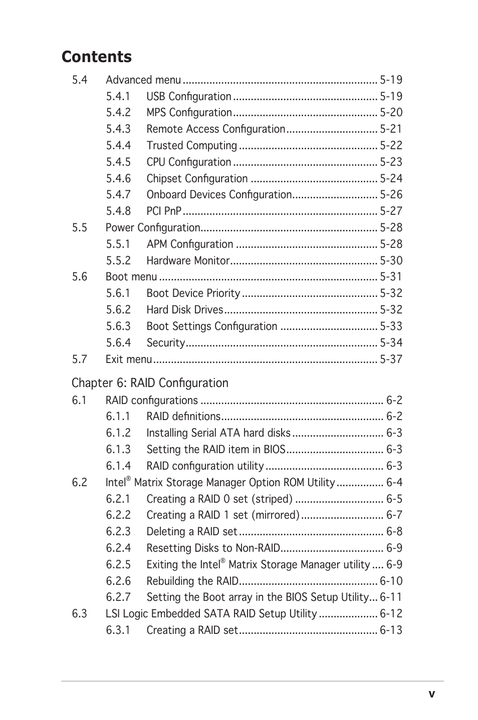 Asus RS100-E4/PI2 User Manual | Page 5 / 156