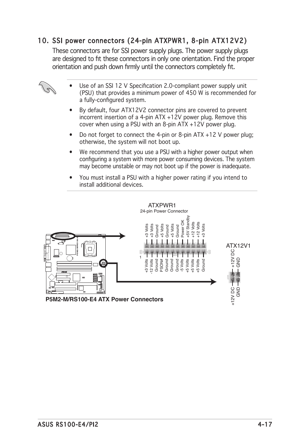Atxpwr1, Atx12v1 | Asus RS100-E4/PI2 User Manual | Page 57 / 156