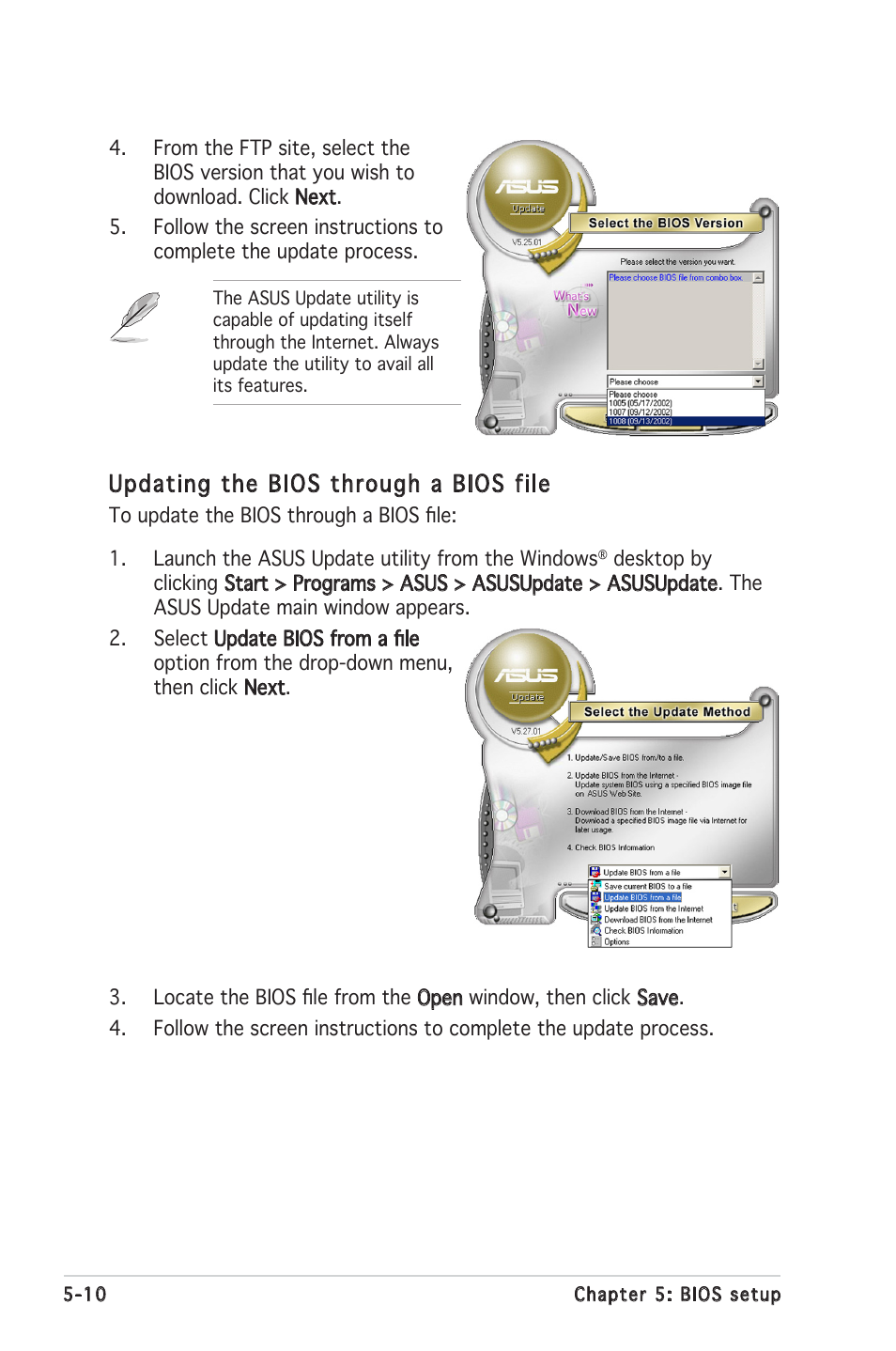 Updating the bios through a bios file | Asus RS100-E4/PI2 User Manual | Page 70 / 156