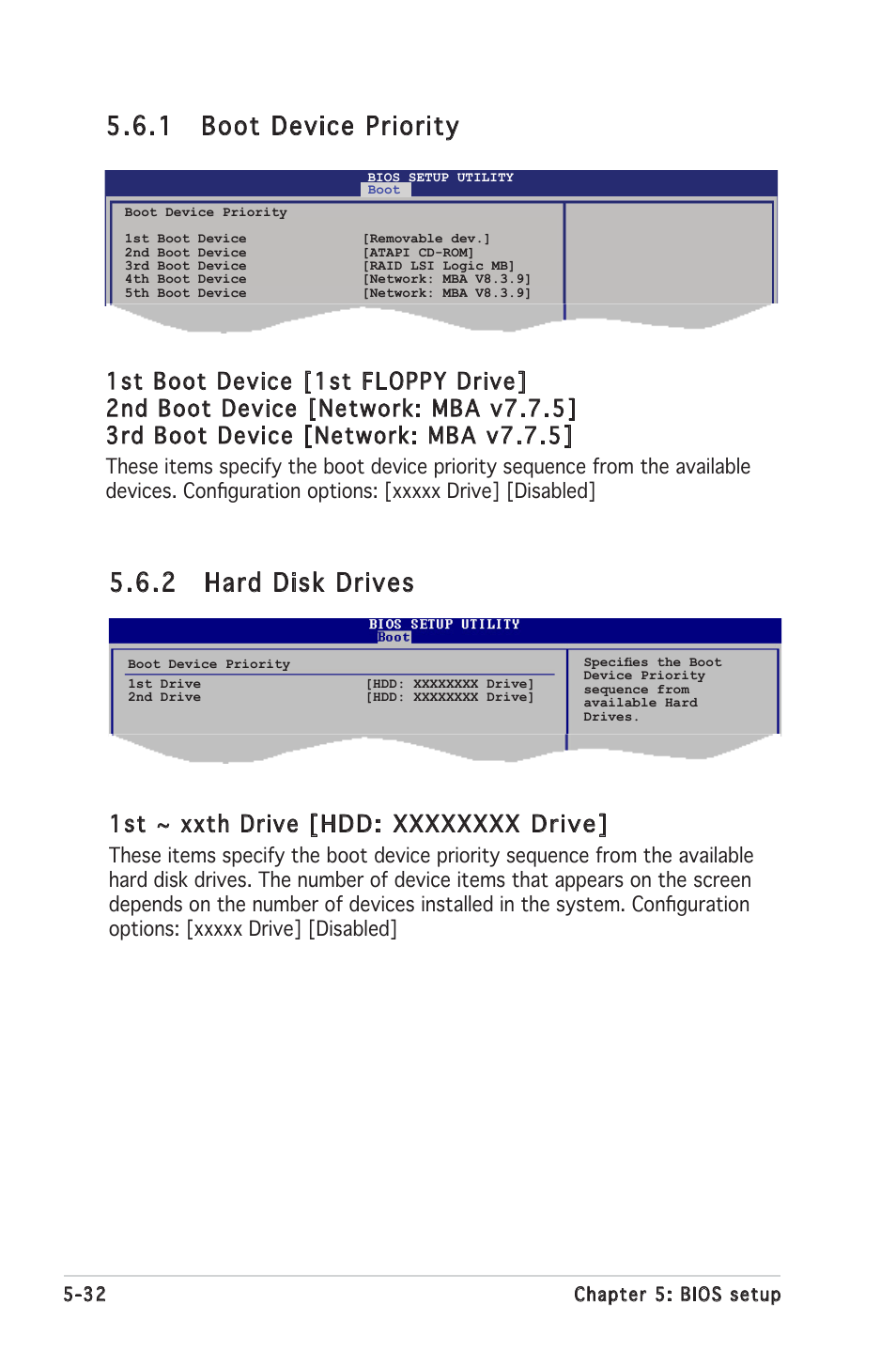 1 boot device priority, 2 hard disk drives | Asus RS100-E4/PI2 User Manual | Page 92 / 156