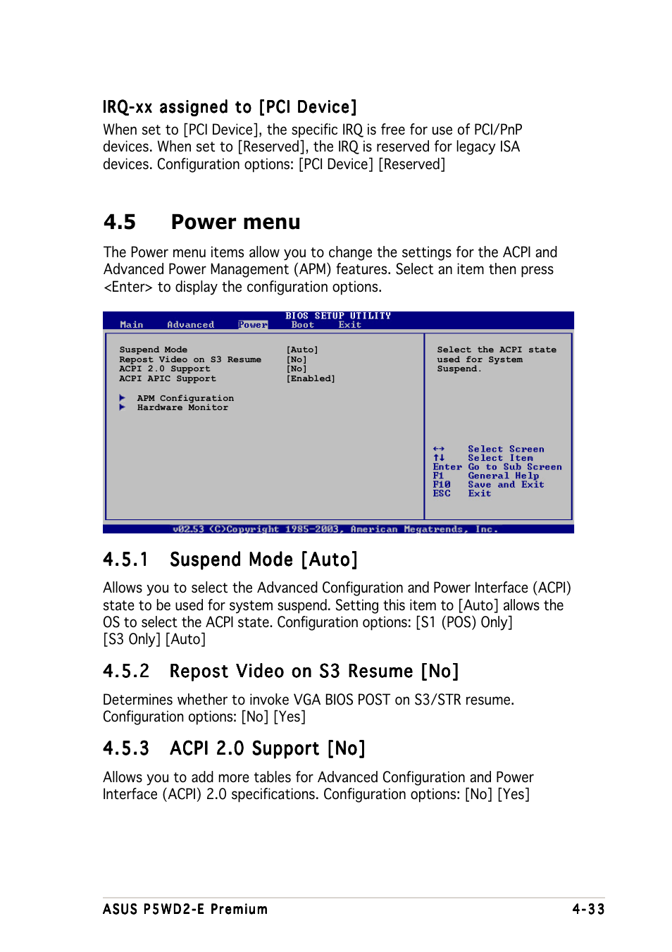 5 power menu | Asus P5WD2-E Premium User Manual | Page 107 / 174