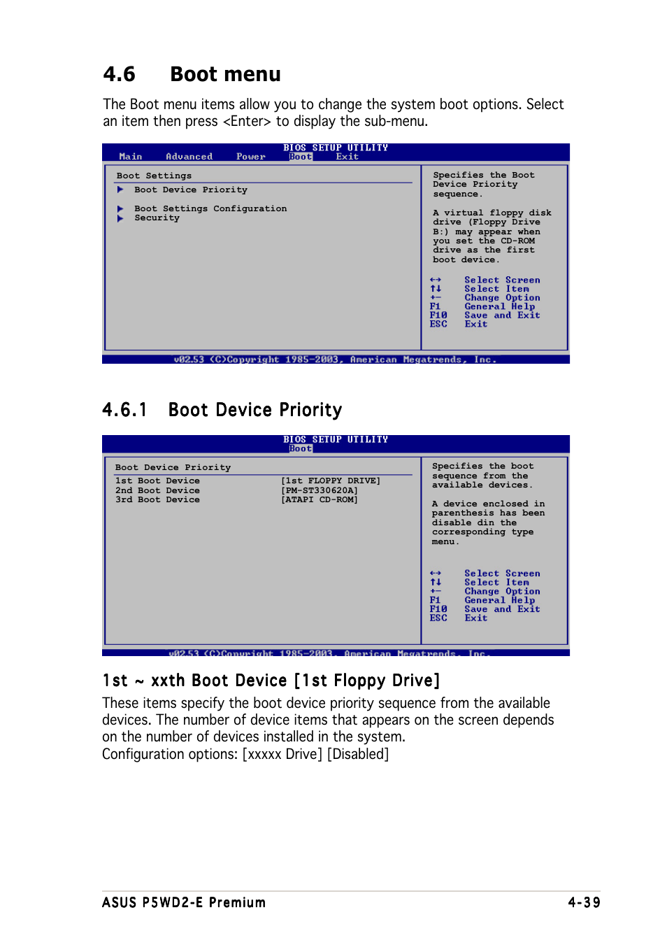 6 boot menu | Asus P5WD2-E Premium User Manual | Page 113 / 174